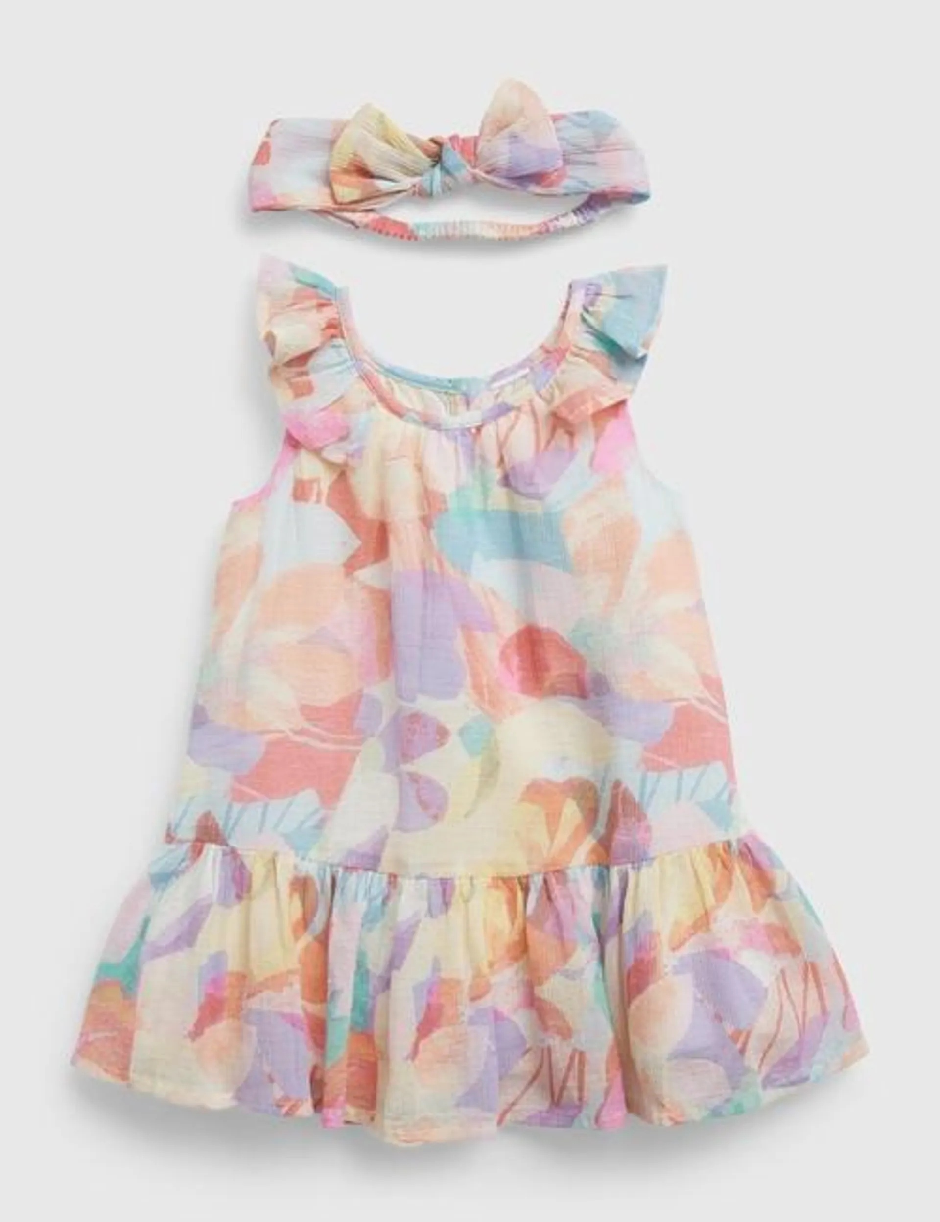 Baby Floral Tiered Dress Set