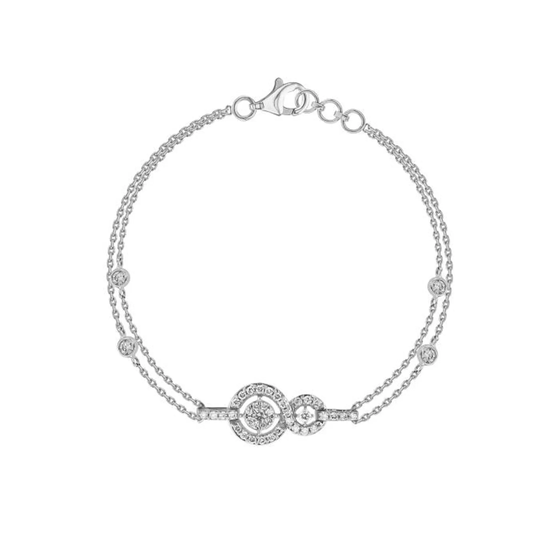 OSE Bracelet in 18K White Gold Studded with Round Diamonds
