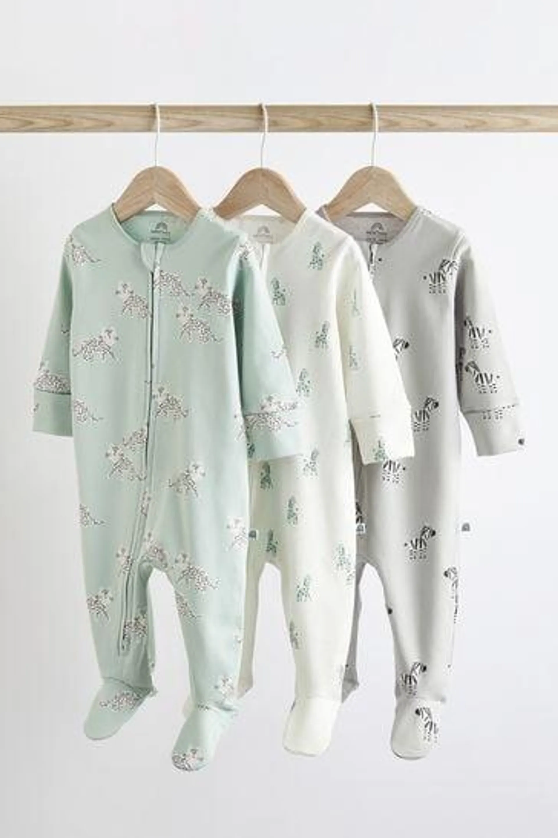 Baby Cotton Sleepsuits 3 Pack (0-2yrs)