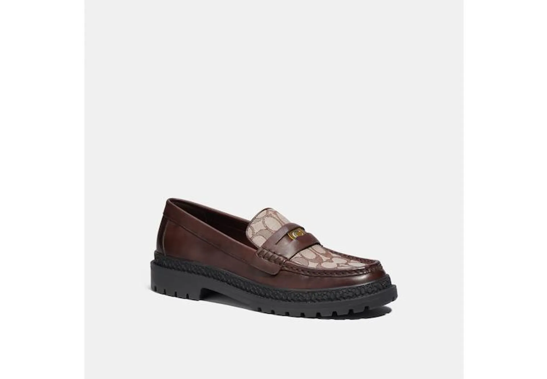 Loafer With Signature Jacquard And Signature Coin