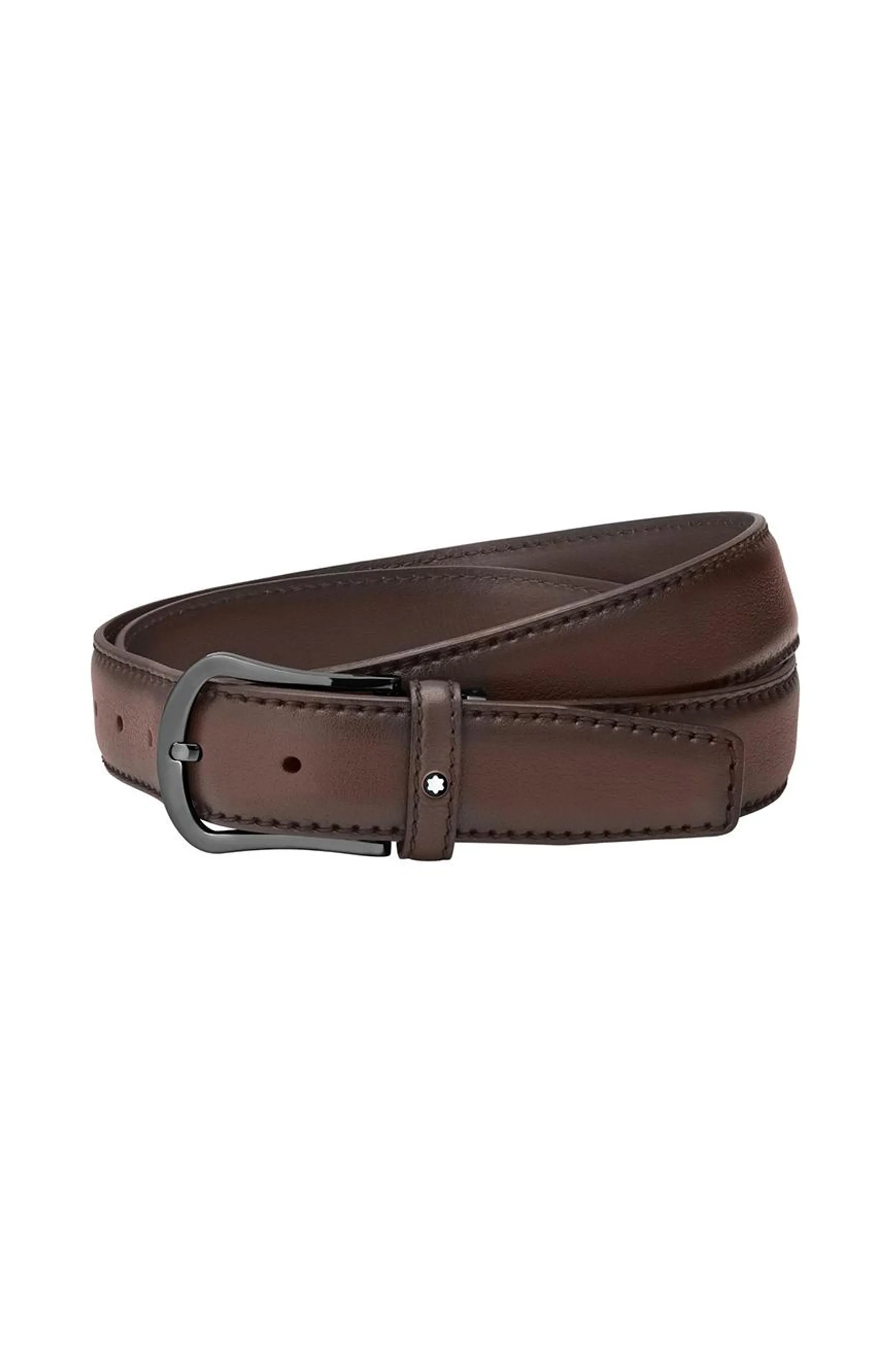 Rounded Matt Satinless Steel Black PVD Pin Buckle Belt