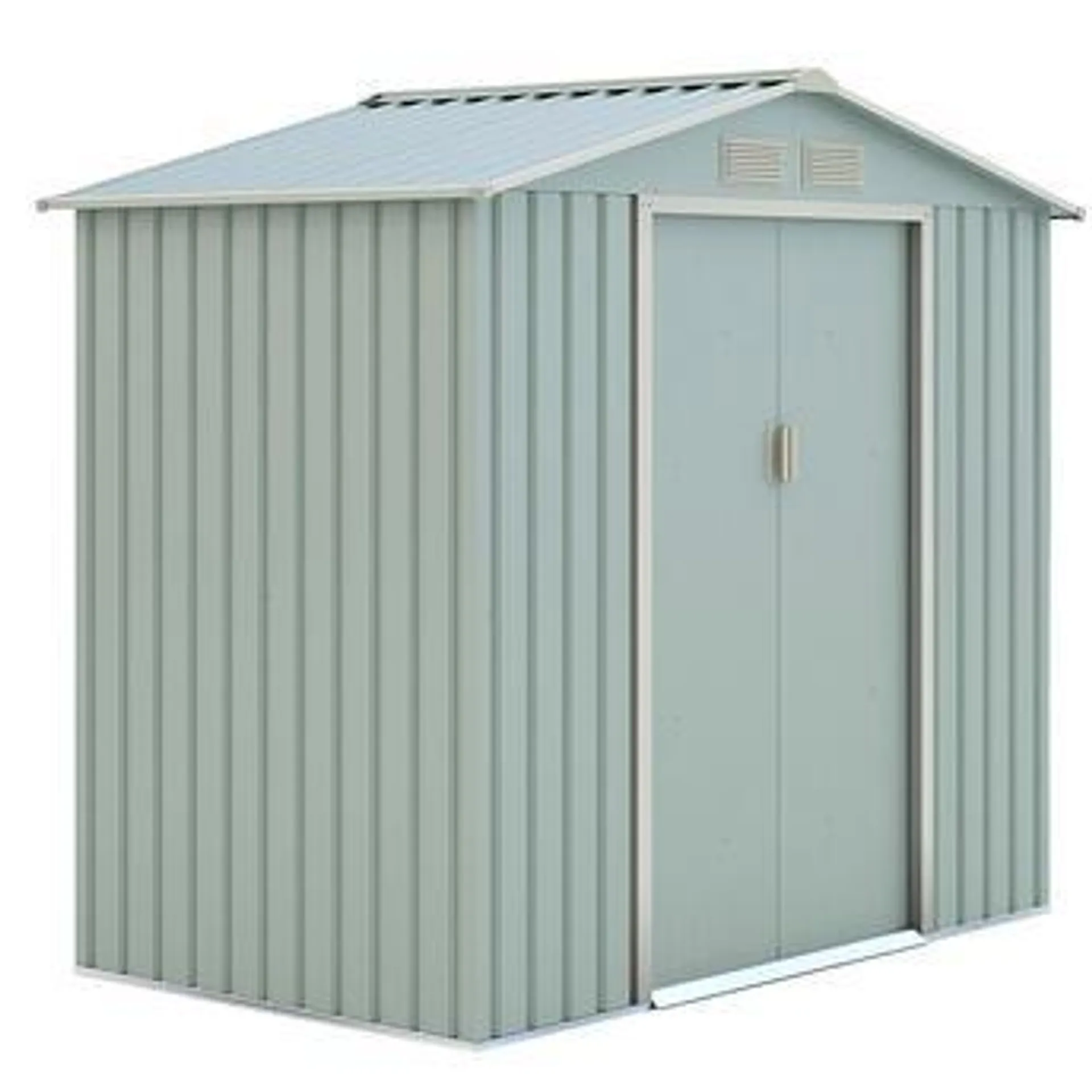 Galvanized Metal Shed (213 x 127 x 195 cm)