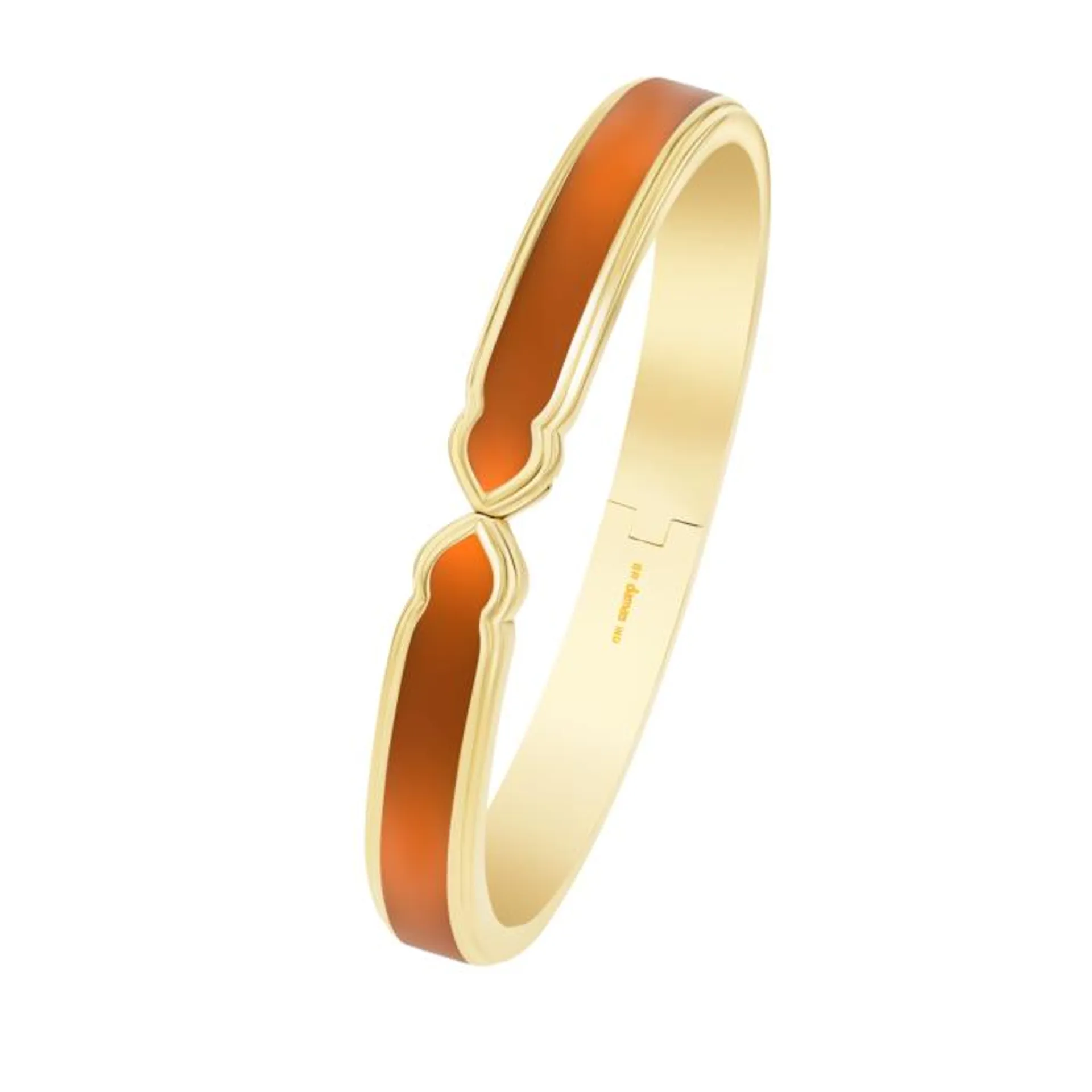 Casablanca Brass Bangle with Orange Ceramic motif 9mm