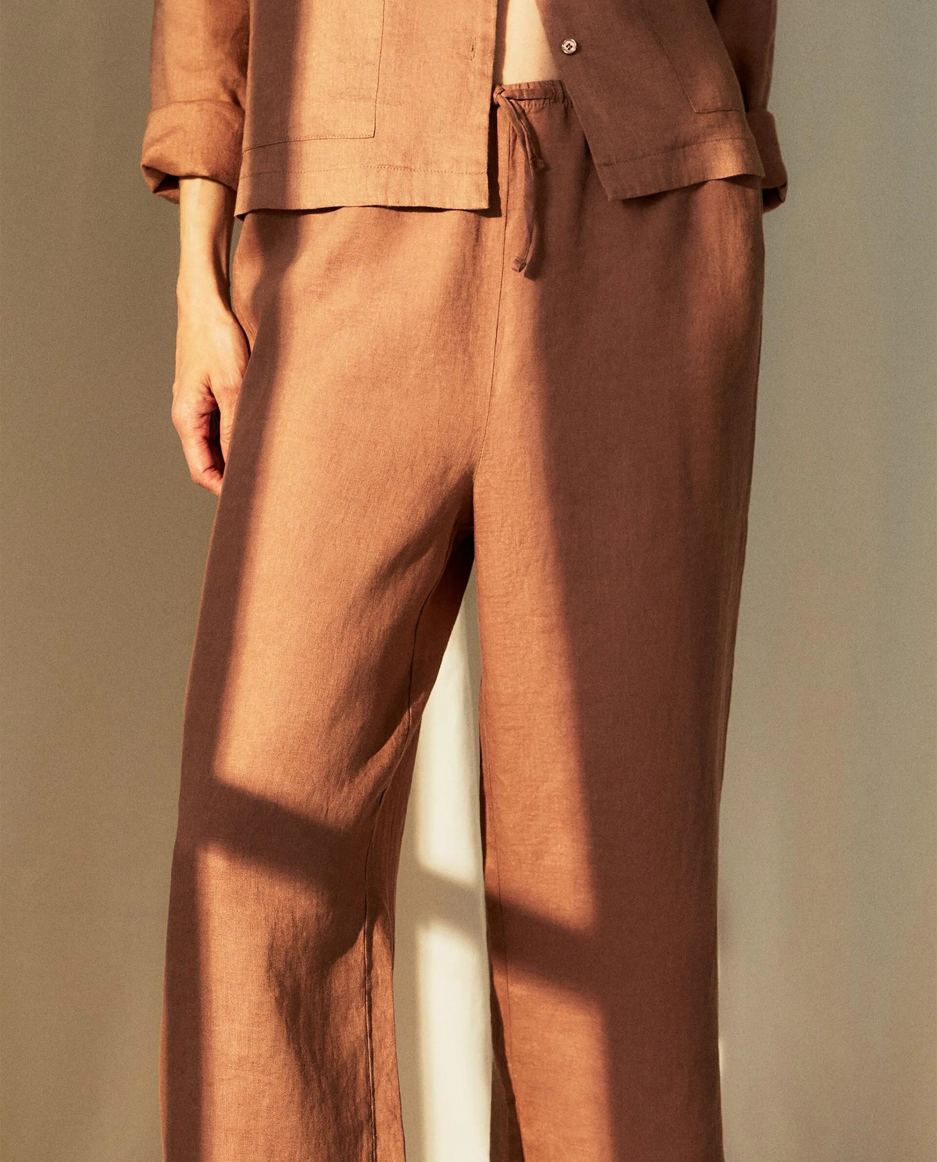 CROPPED LINEN TROUSERS