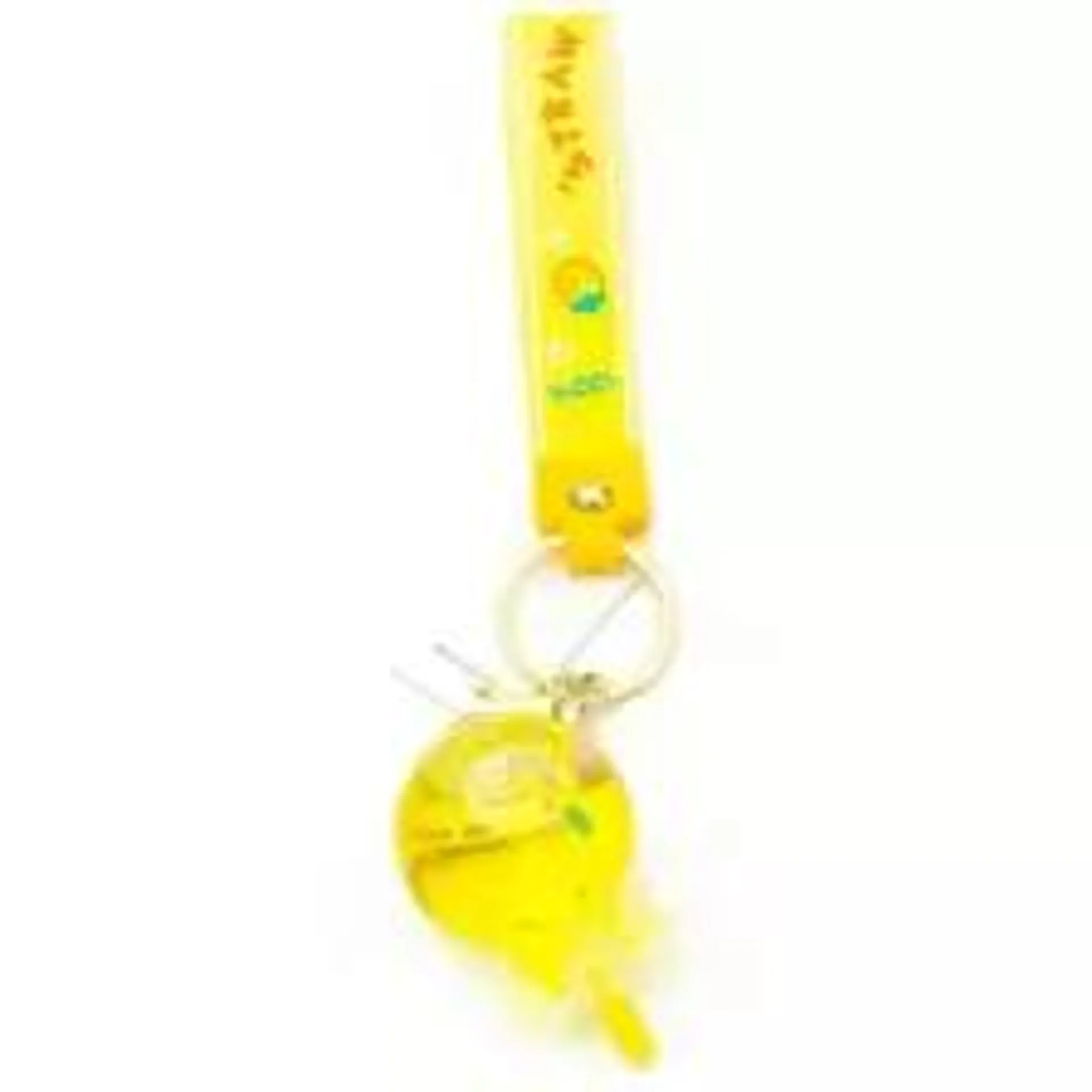 Cute Fancy Glitter Water New Circle Design Liquid Floating Mini Clear Keychain, Yellow