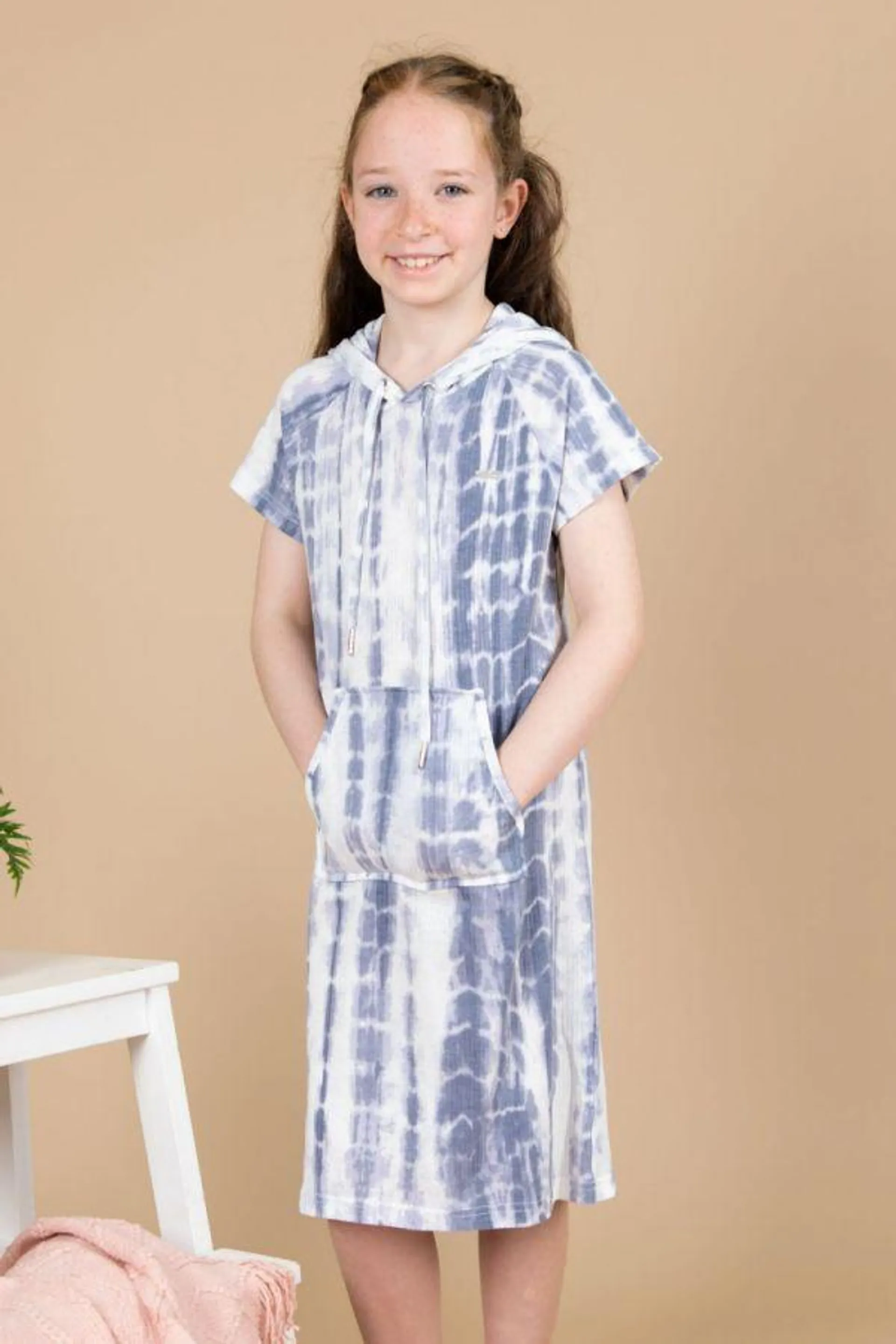 Girls Lilac Tie Dye Hooded Nightdress