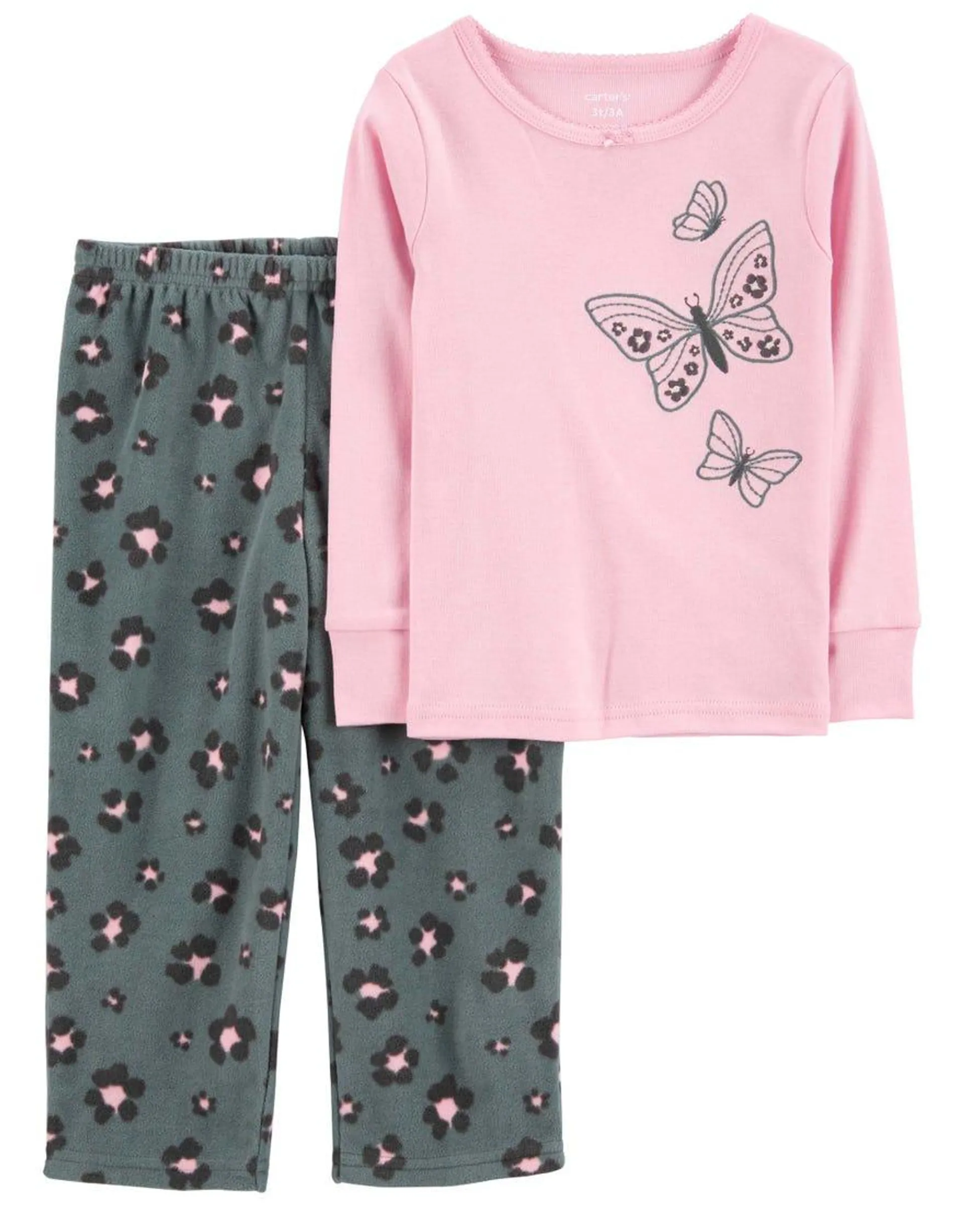 2-Piece Cotton & Fleece PJs