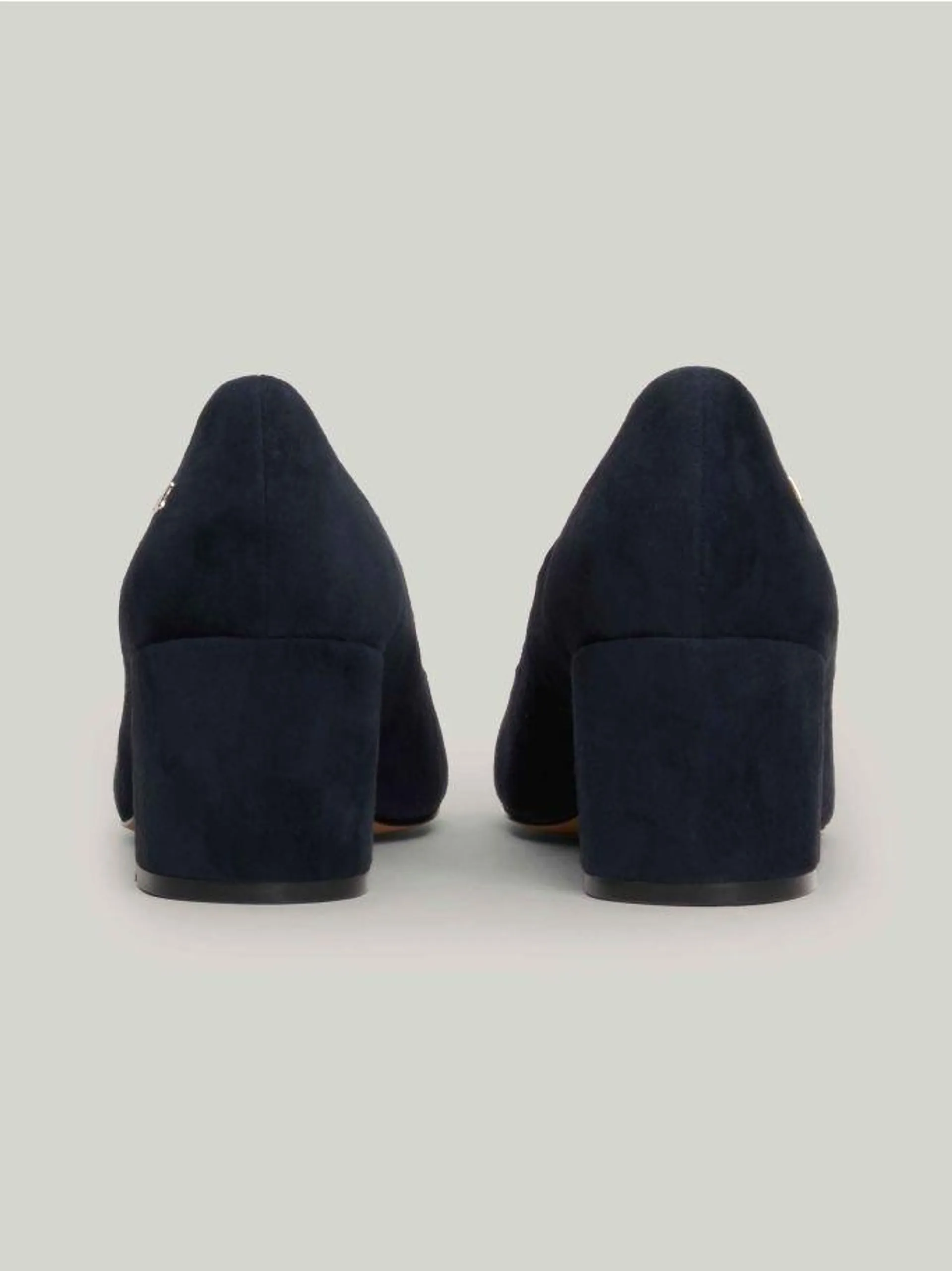 Suede Block Heel Court Shoes