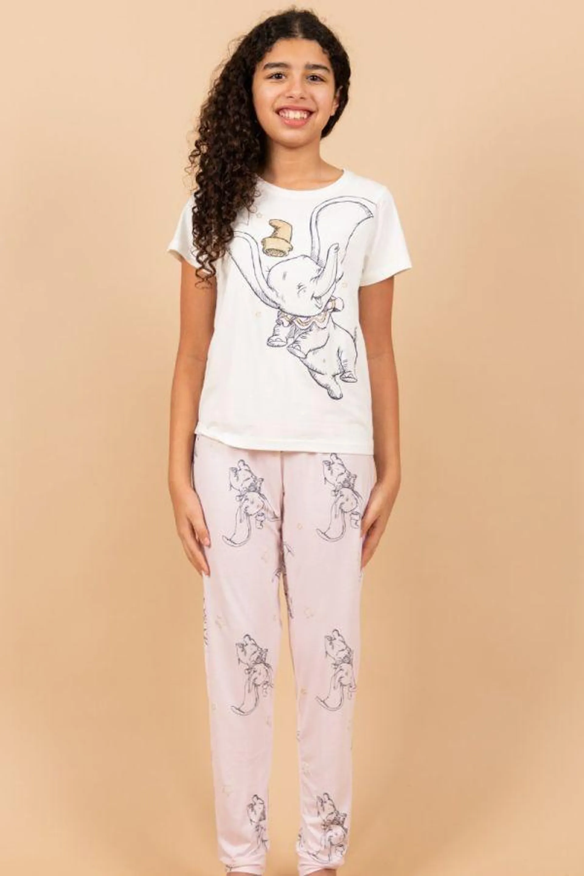 Girls White Dumbo PJ