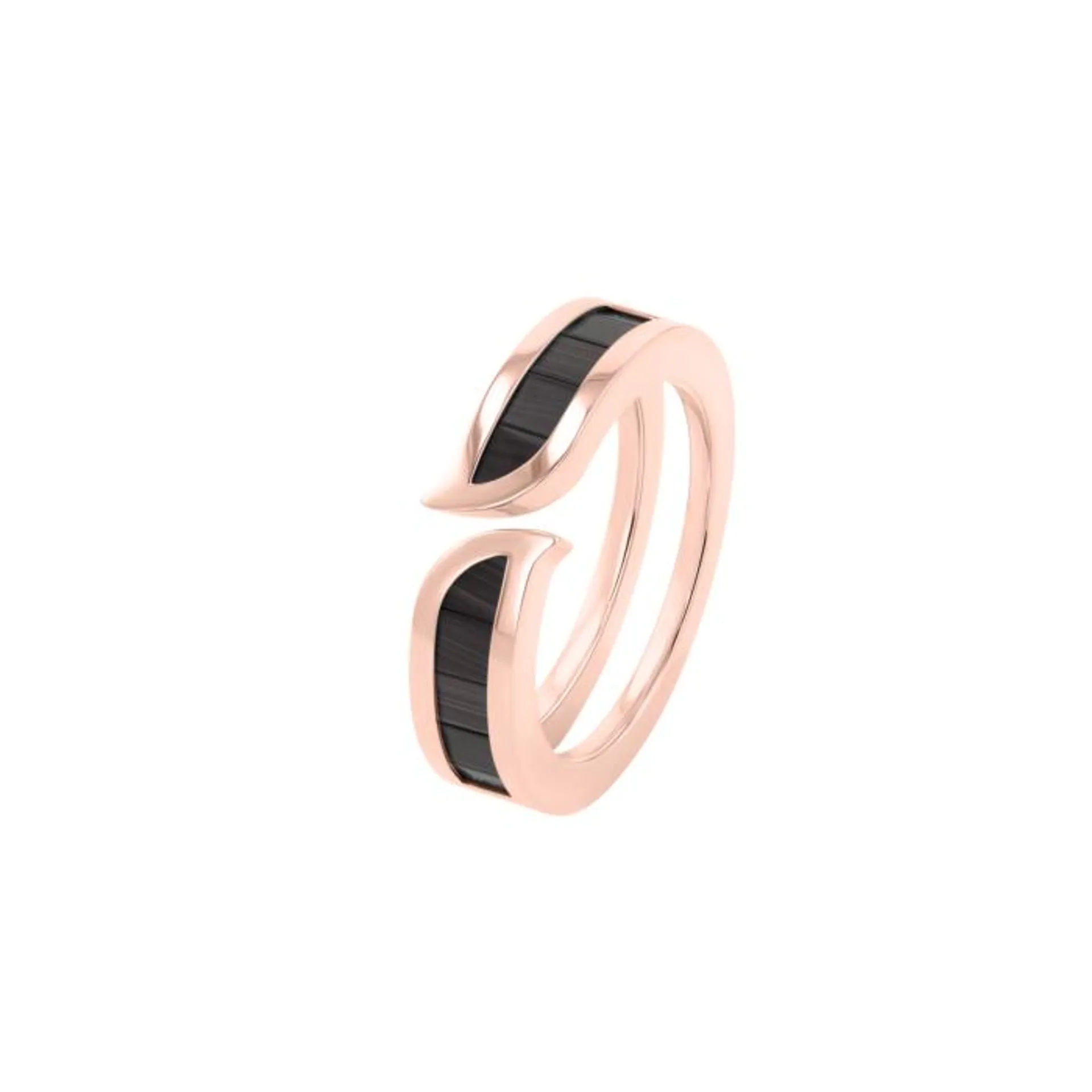 Alif Mosaic Black Jade Narrow Ring In 18K Rose Gold