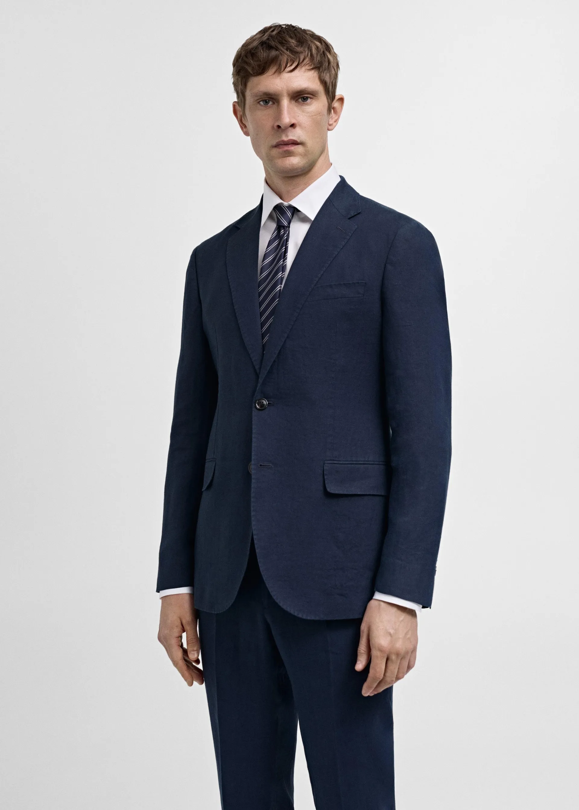 Slim fit colbert 100% linnen