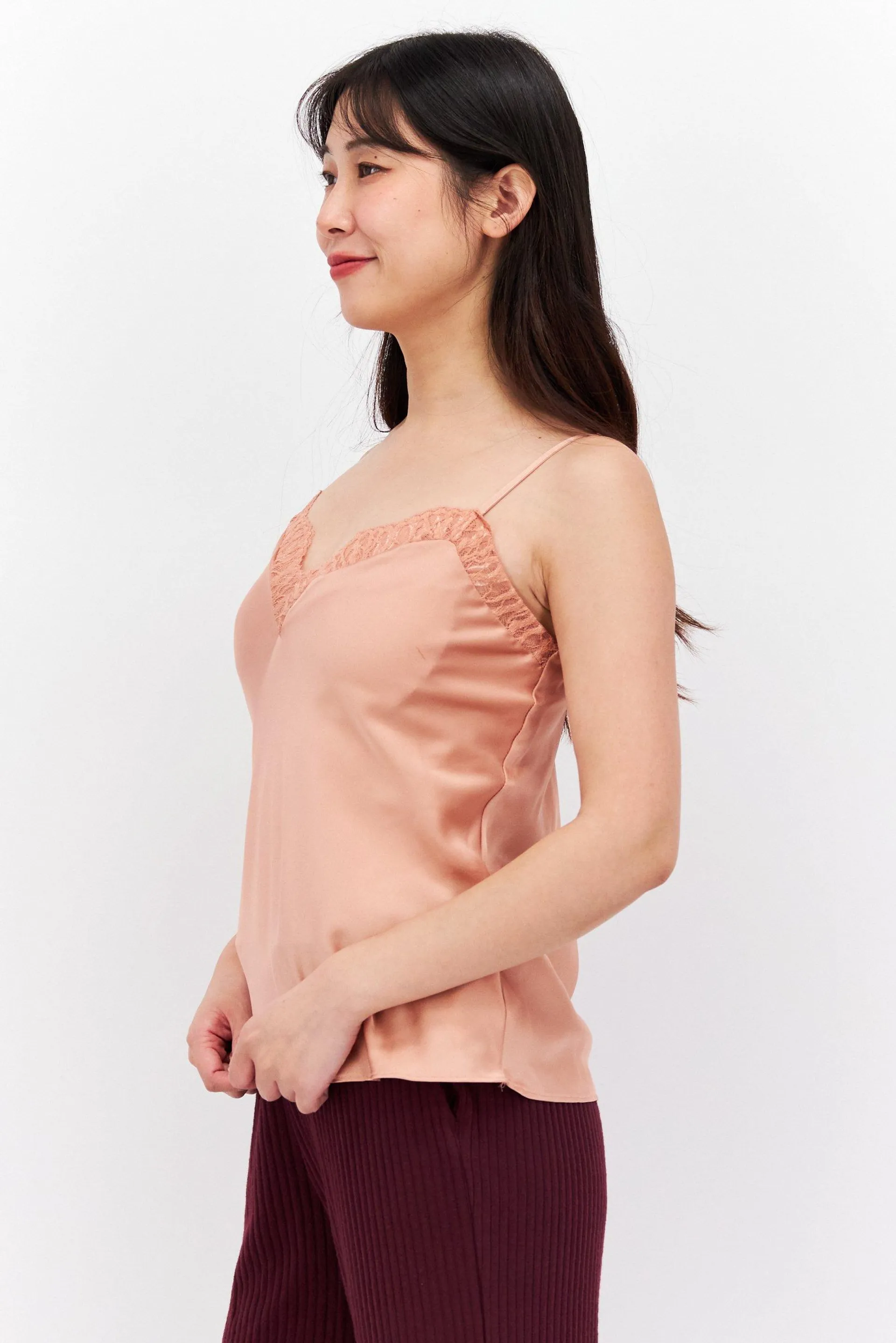 Women Textured Sleeveless Sleepwear Top, Peach