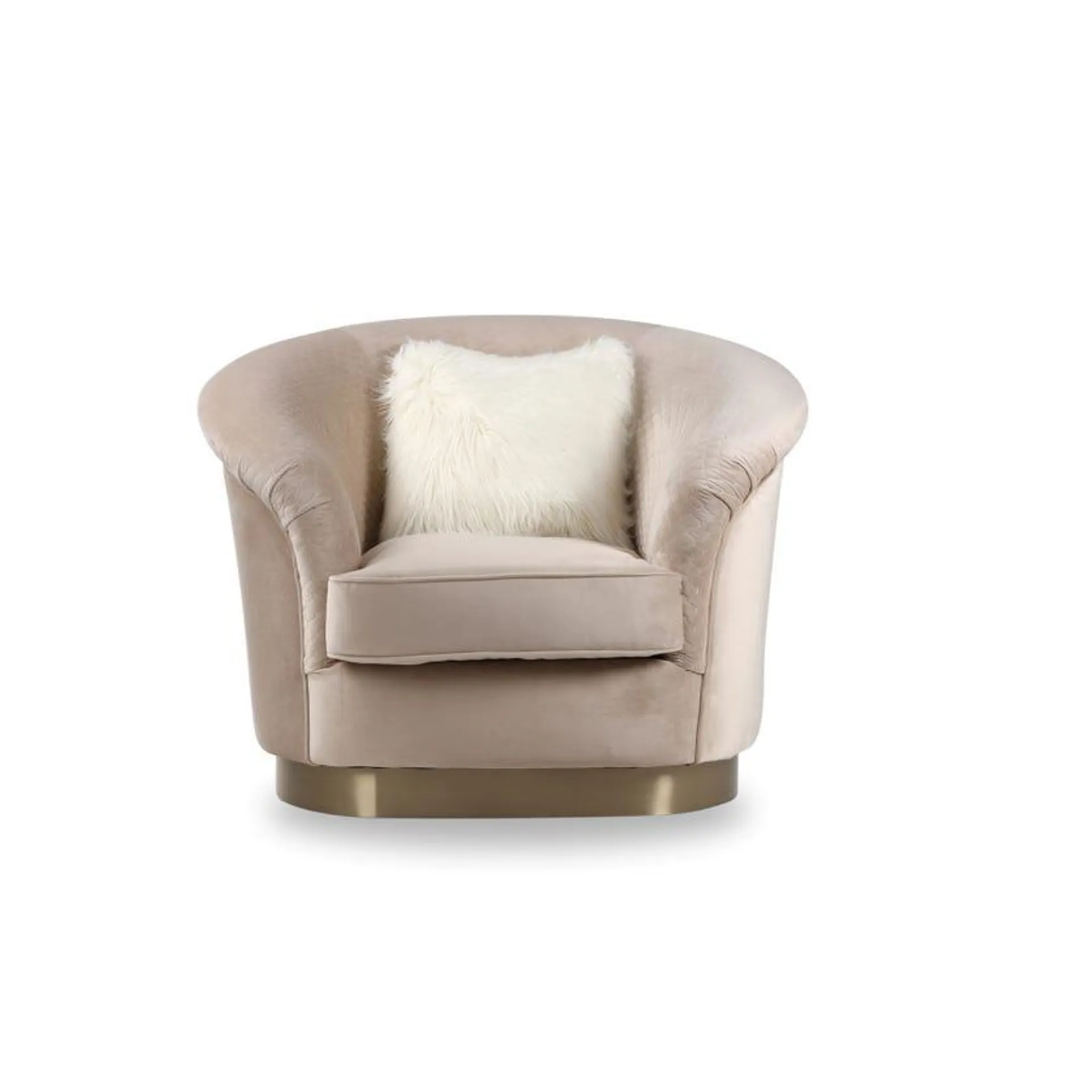 Yannica Fabric Upholstered Armchair - Beige
