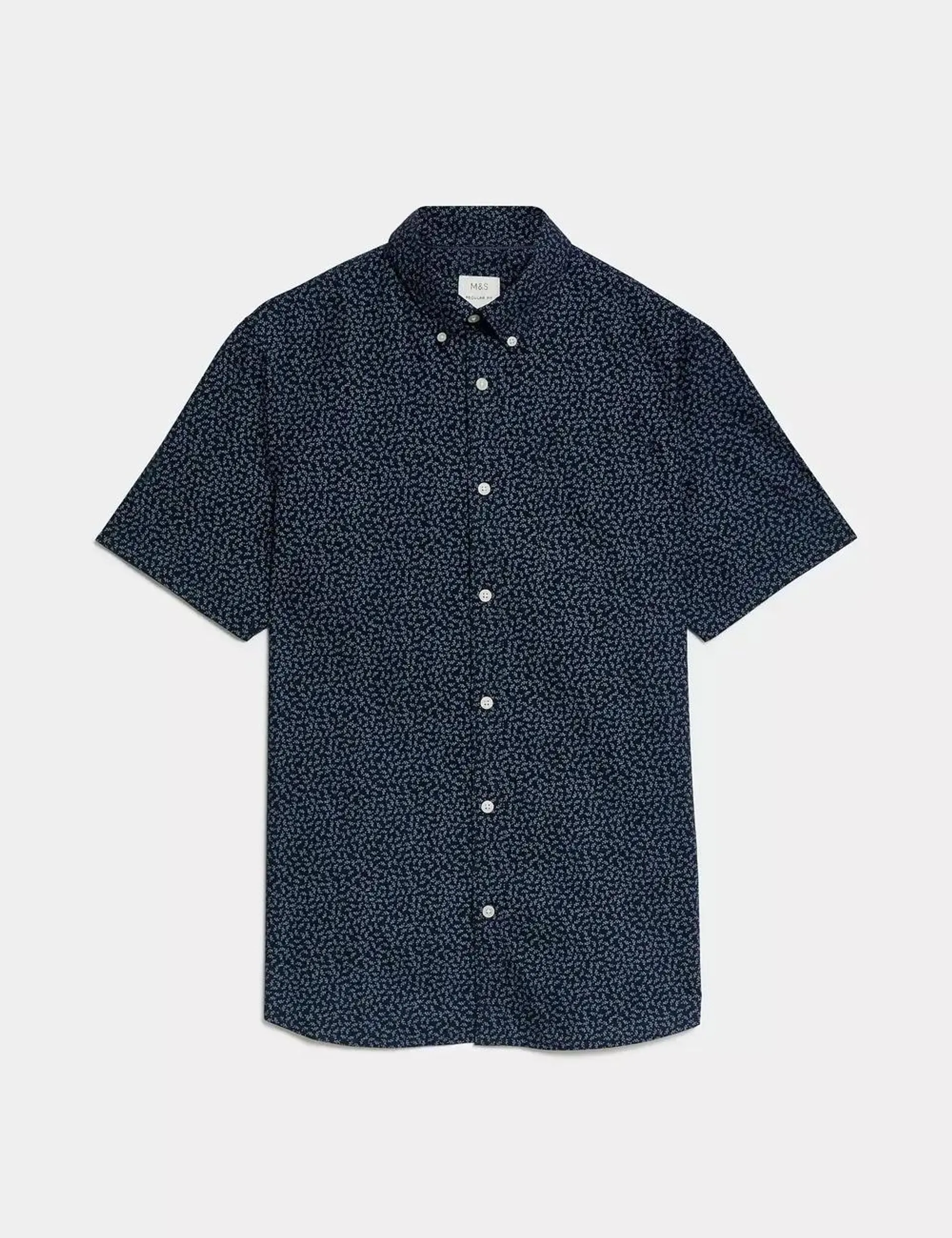 Easy Iron Pure Cotton Print Oxford Shirt