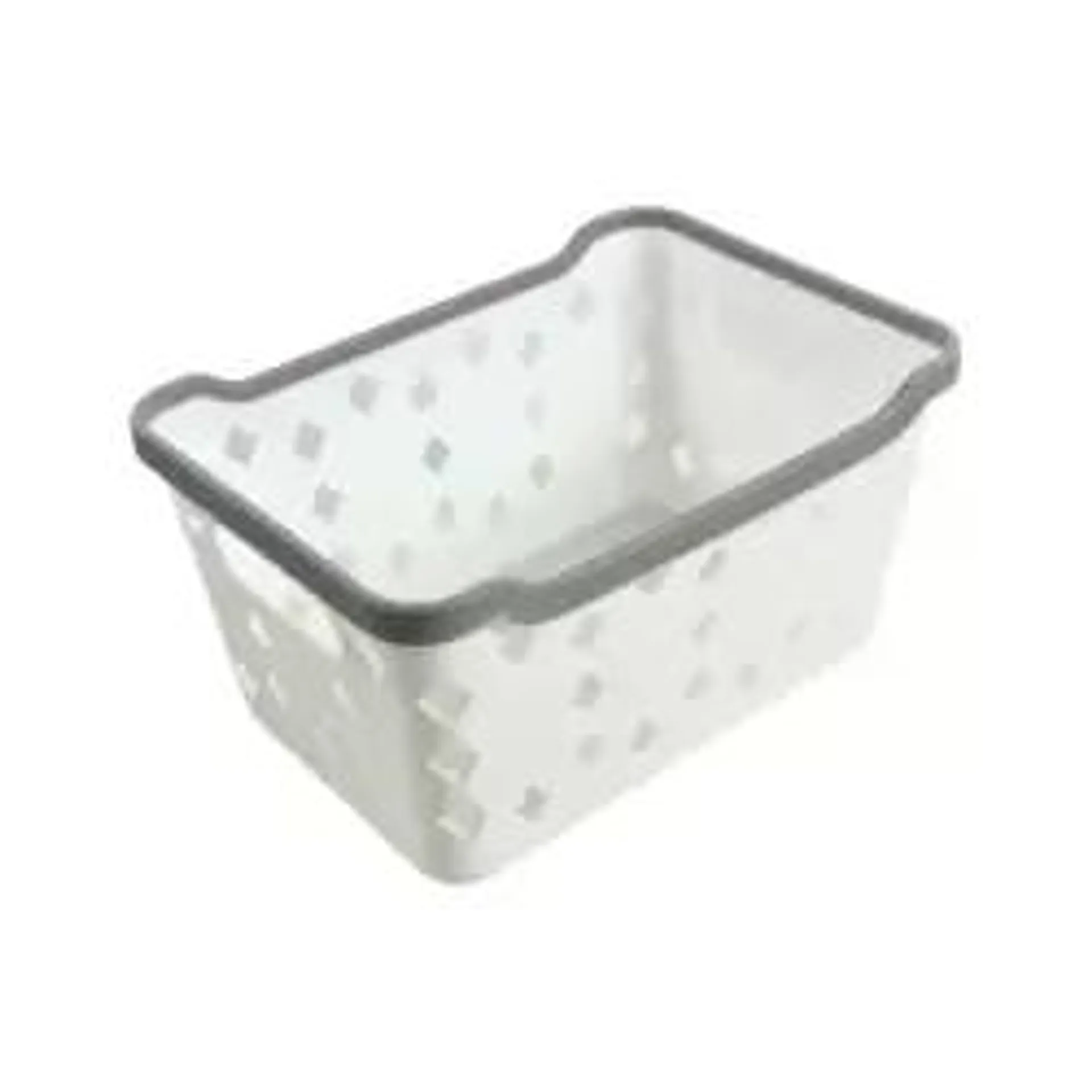 Multipurpose Plastic Storage Organizer White Basket With Handles- 22X15cm