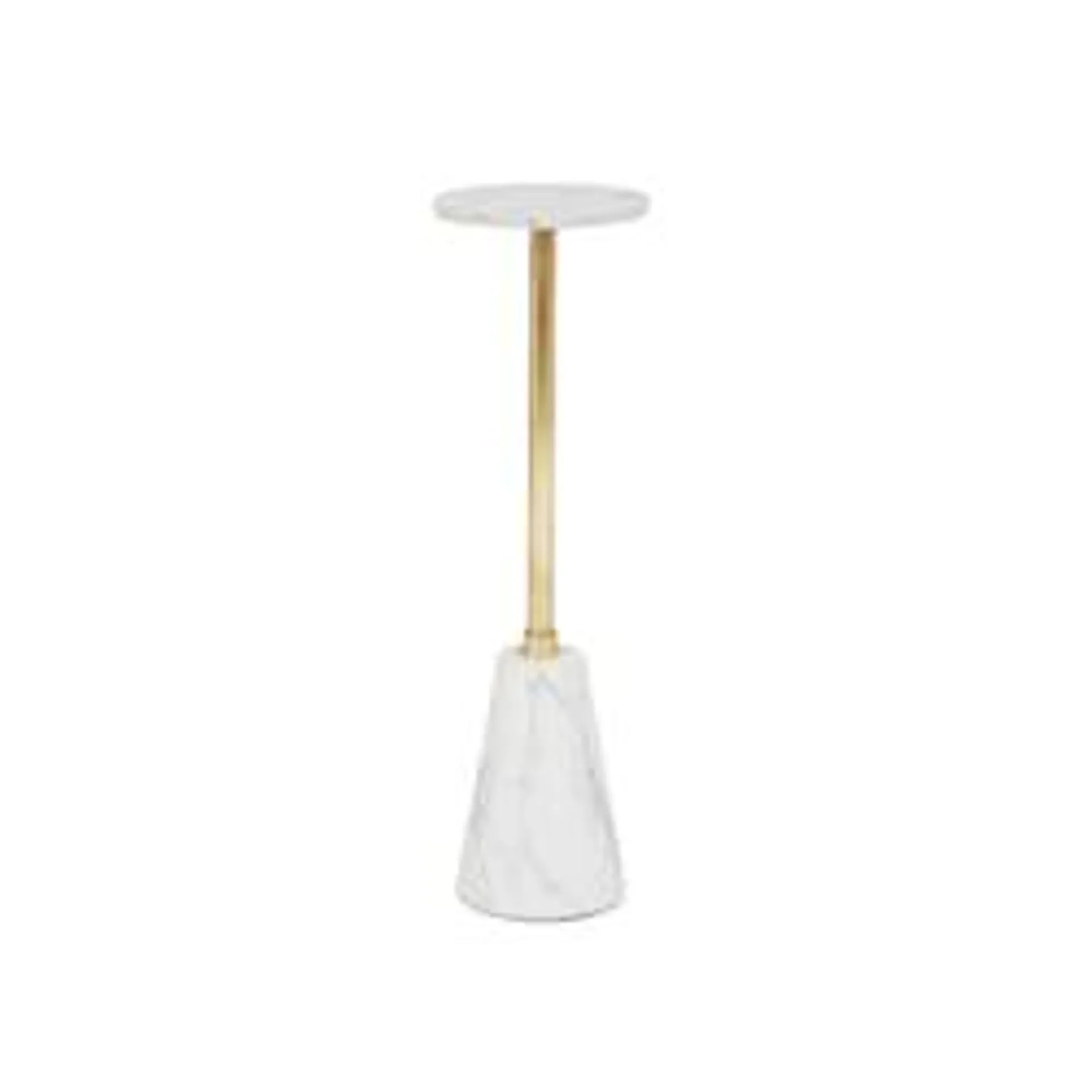 aigle accent table marble - white & gold