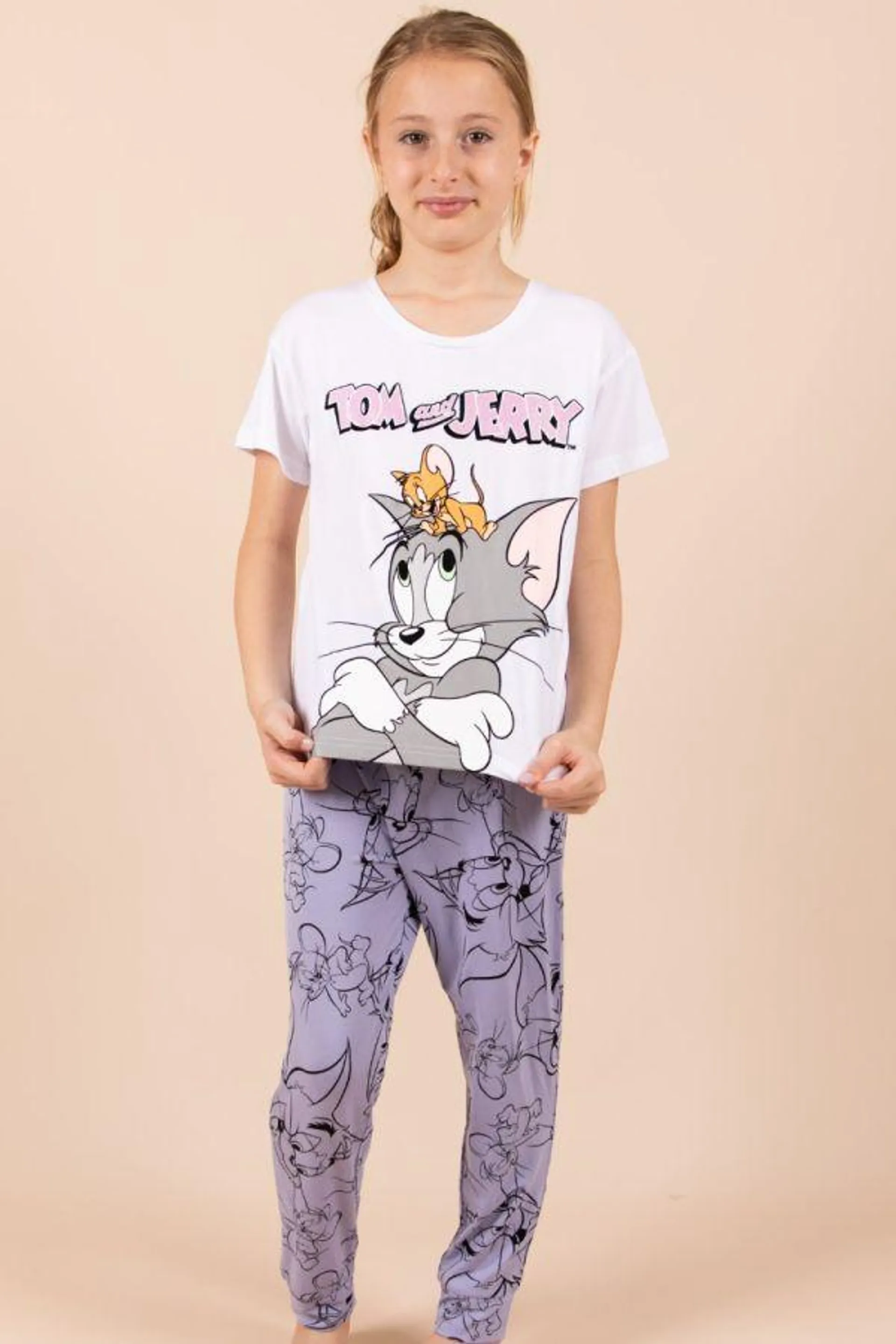 Girls White Tom & Jerry PJ