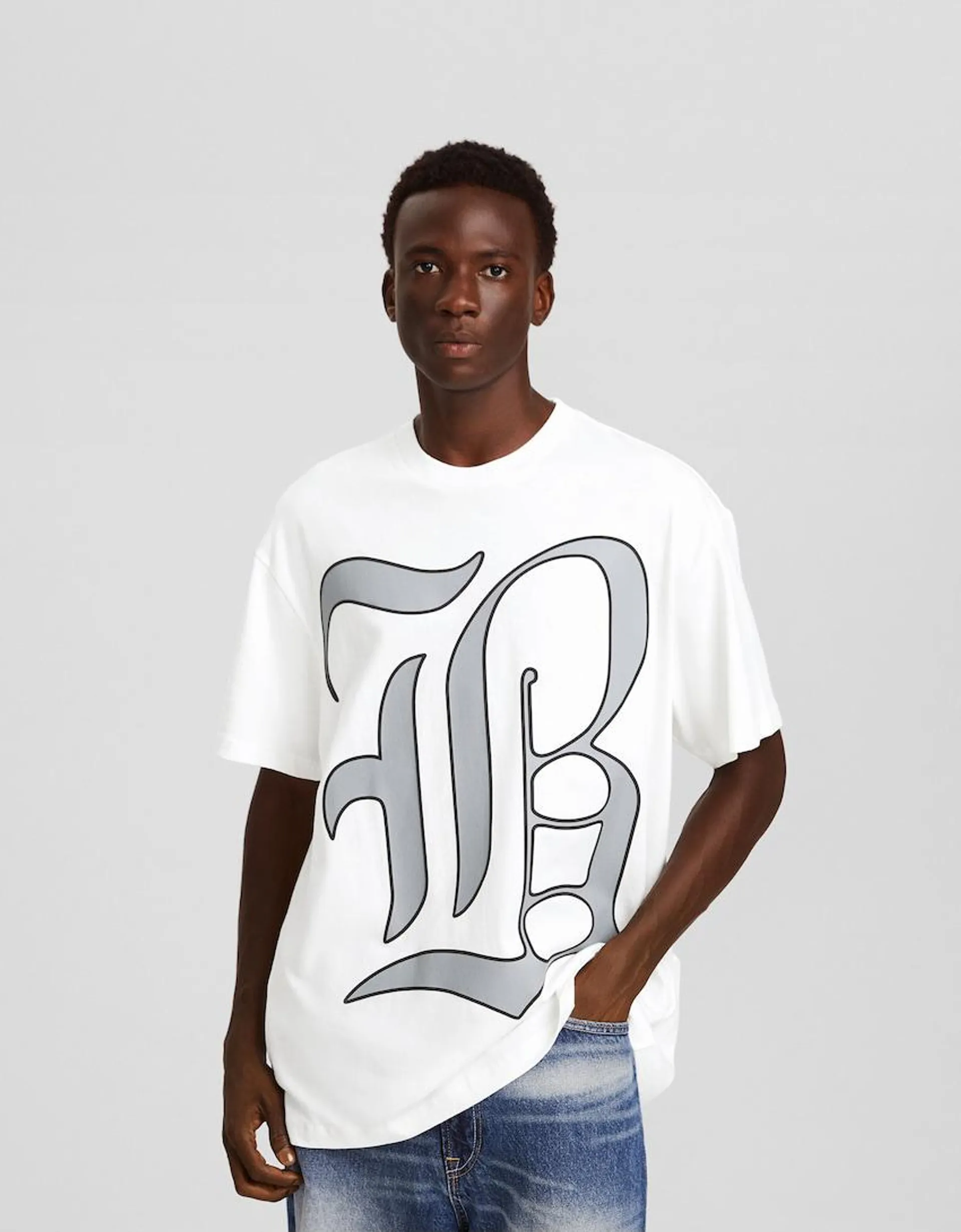 Boxy-fit short sleeve T-shirt with print