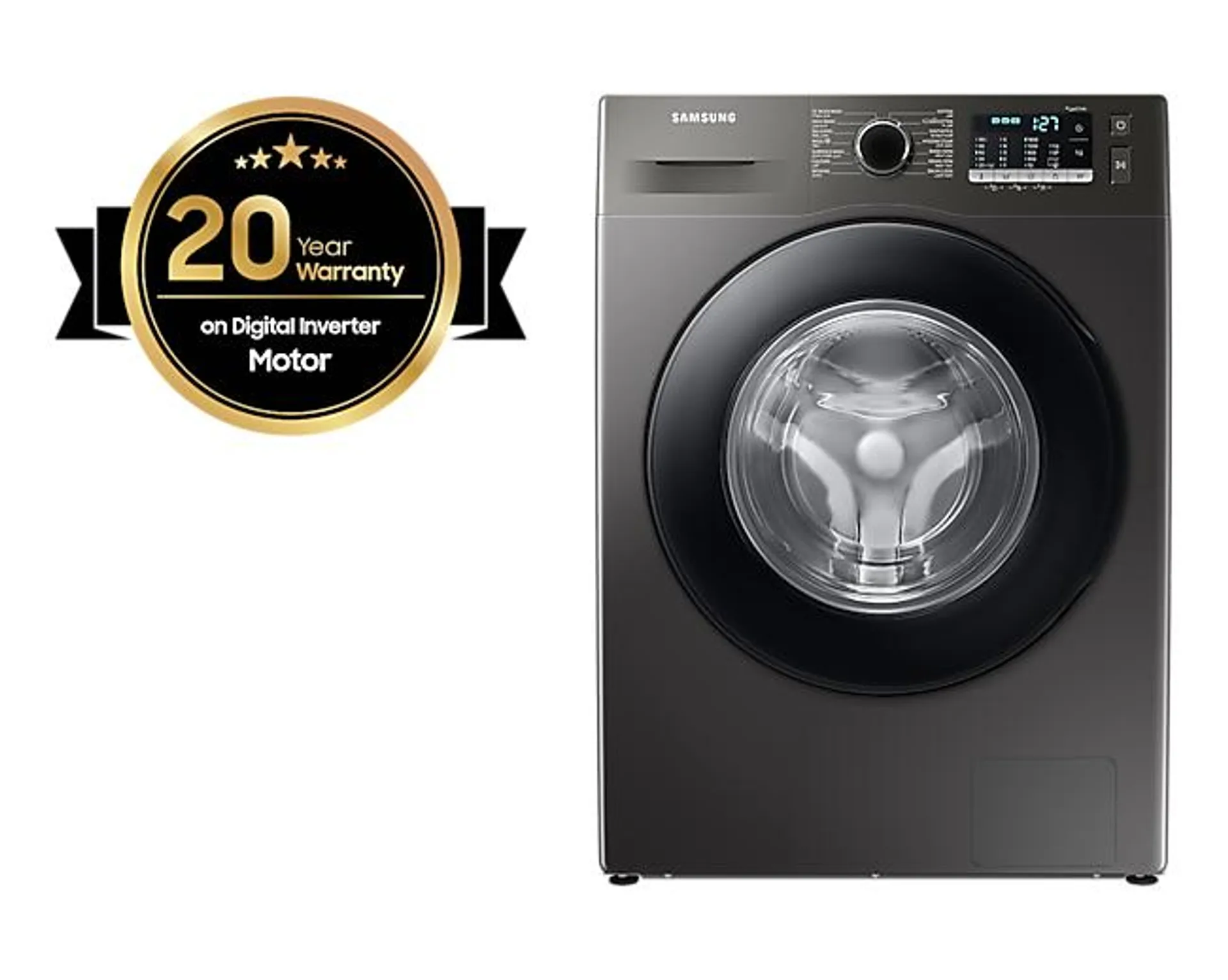 Front Load Washing Machine with Hygiene Steam and Eco Bubble™, 8KG, Platinum Silver - WW80TA046AX/GU