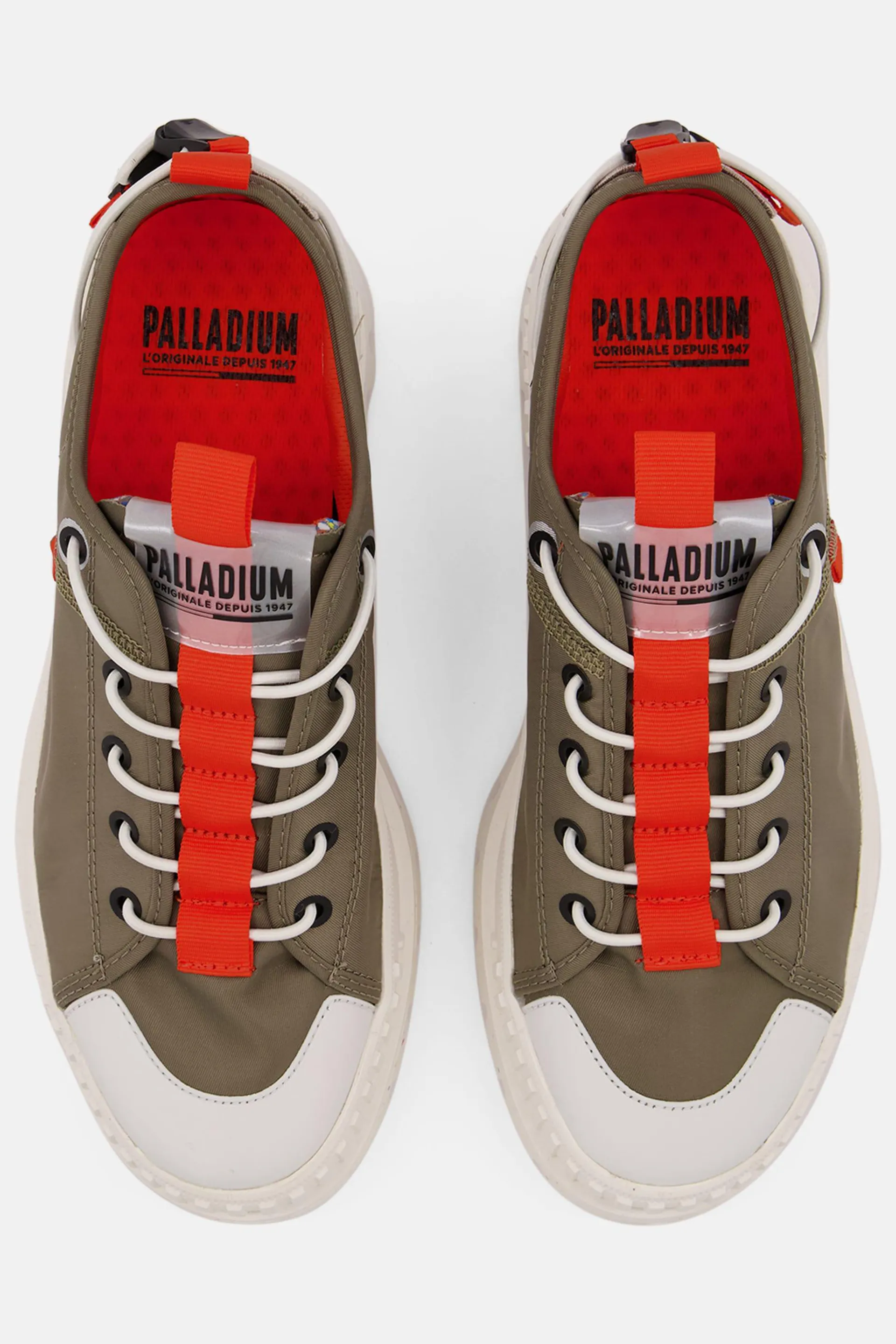 Unisex Pallashock Low Cut Sneakers, Dark Olive/Orange