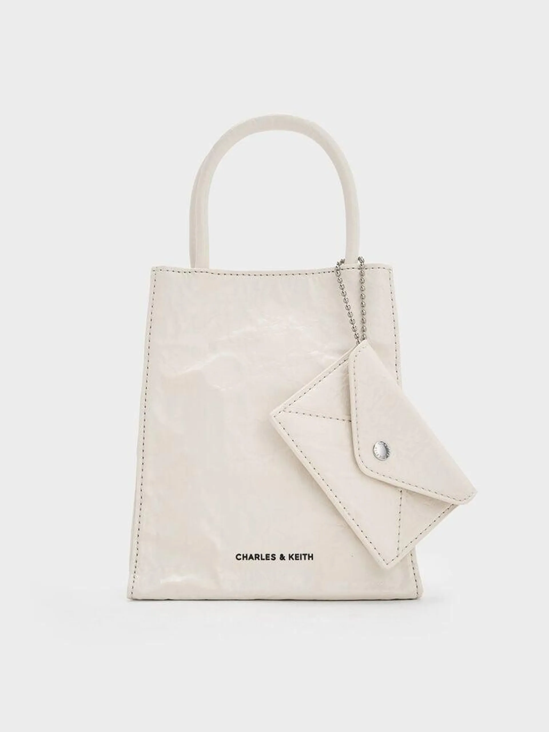 Matina Crinkle-Effect Elongated Tote Bag