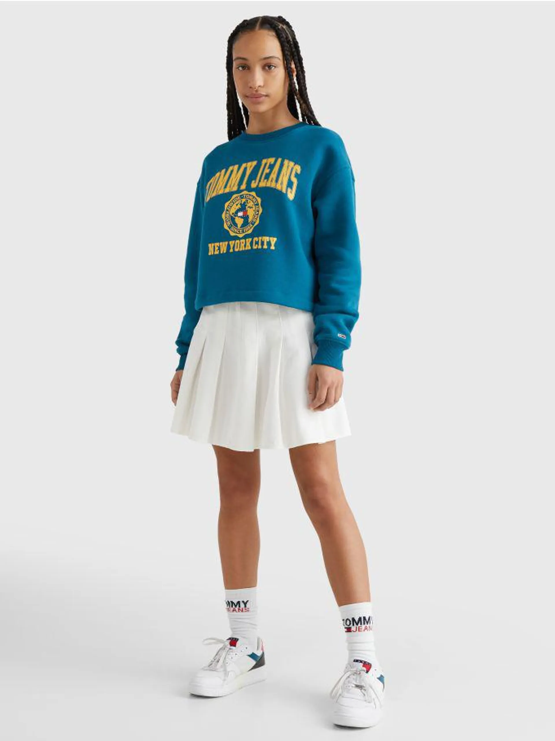 College Logo Cropped Sweatshirt