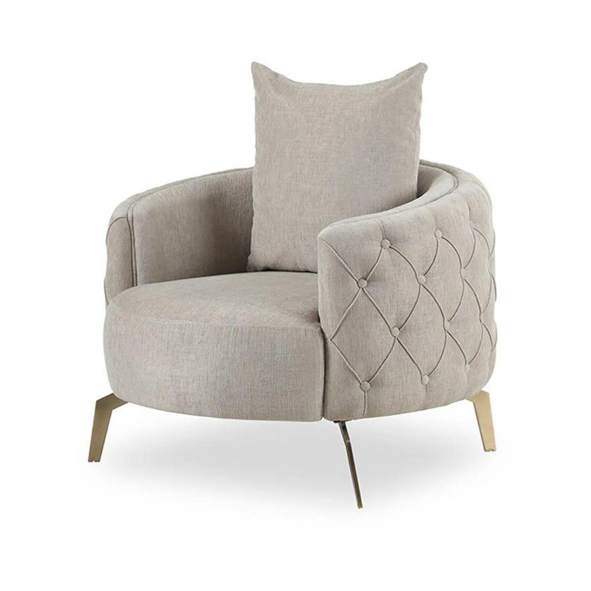 Astro Fabric Tufted Armchair, Beige
