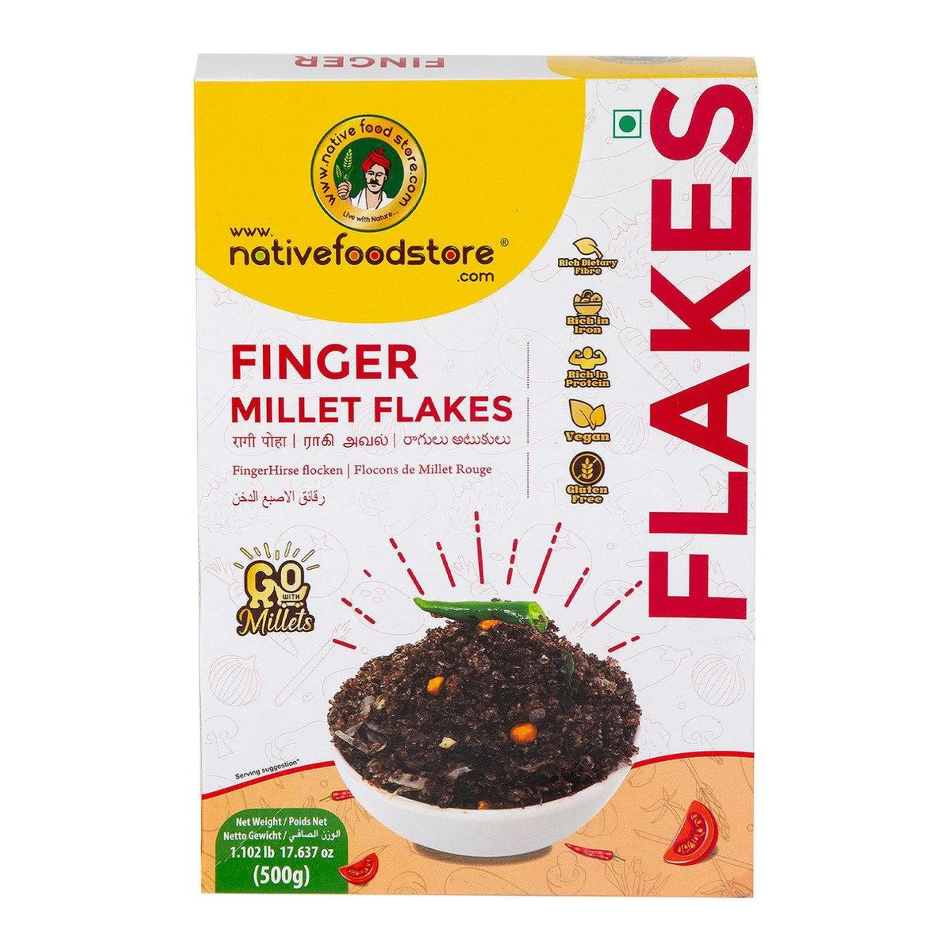 Native Food Store Finger Millet Flakes 500 g