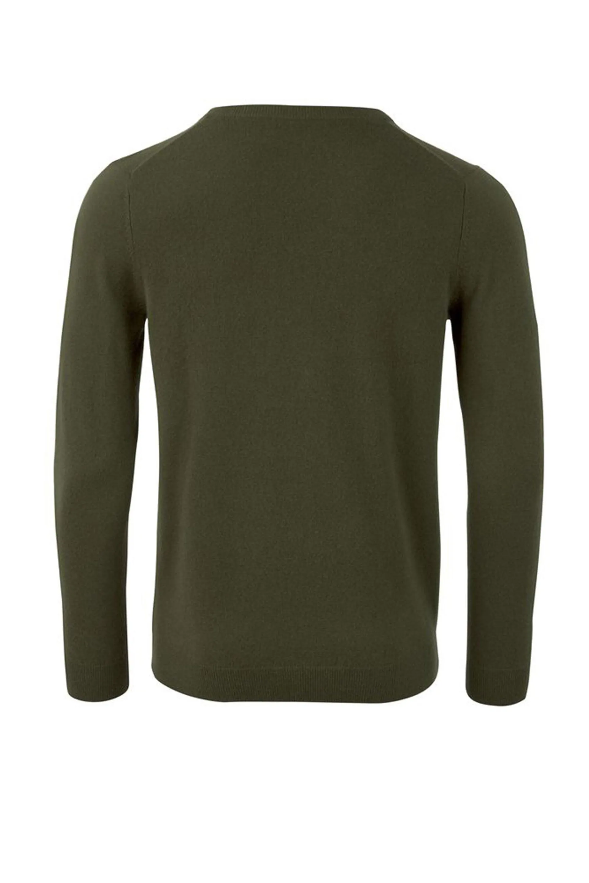 Men V-Neck Long Sleeve Knit Sweatshirt, Olive