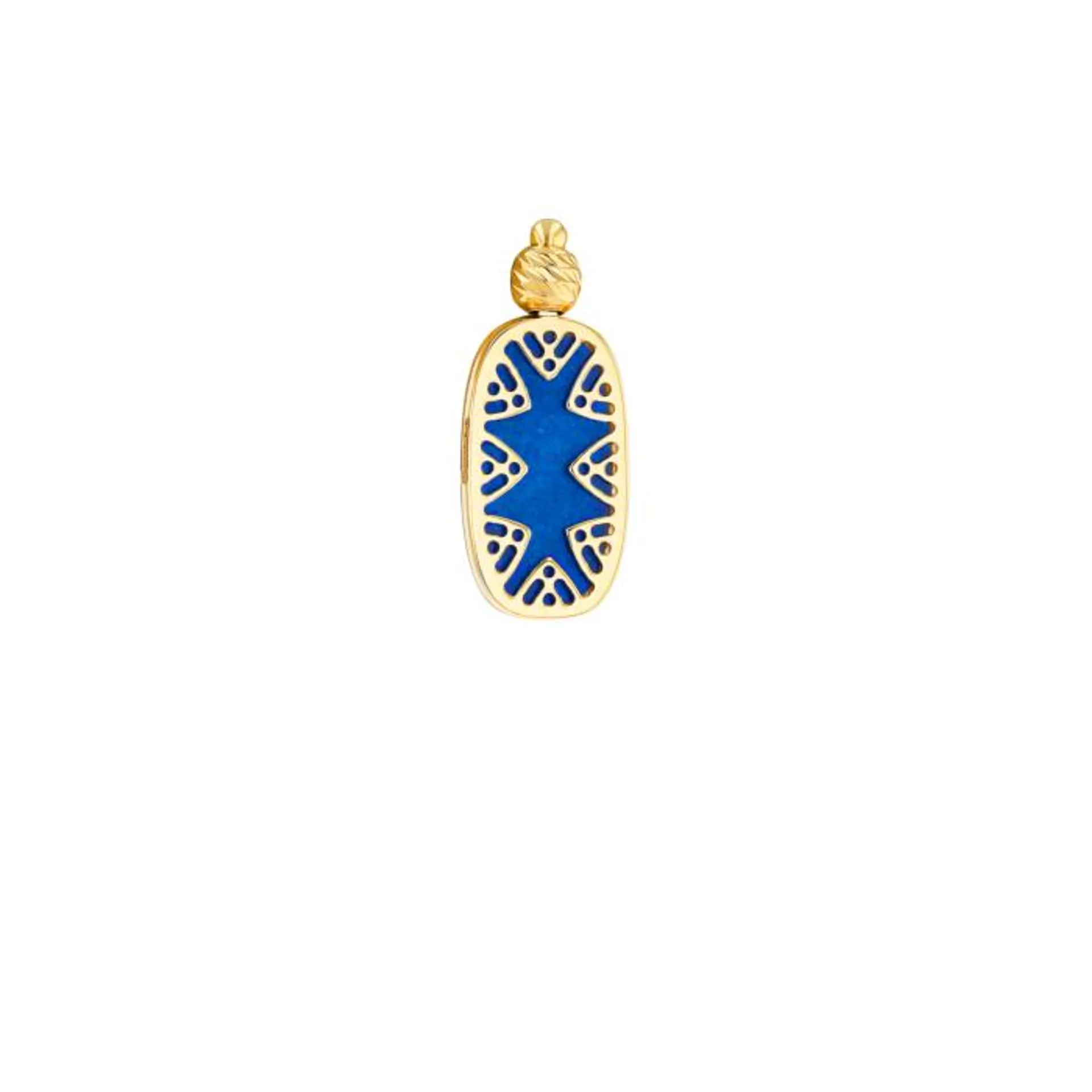 Amelia Granada Blue and White Mother Of Pearl Double Sided Earrings in 18K Yellow Gold
