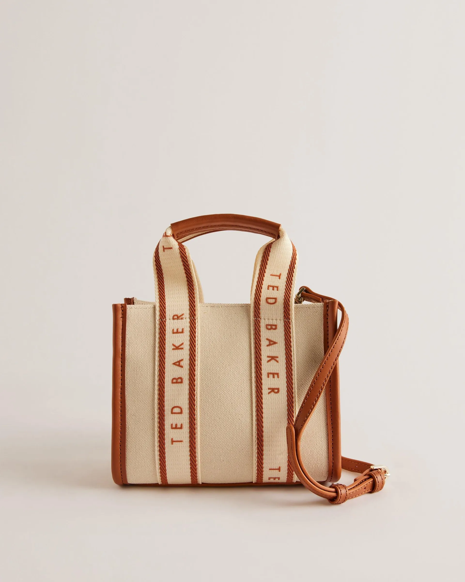 Georjiy Branded Webbing Canvas Mini Tote Natural