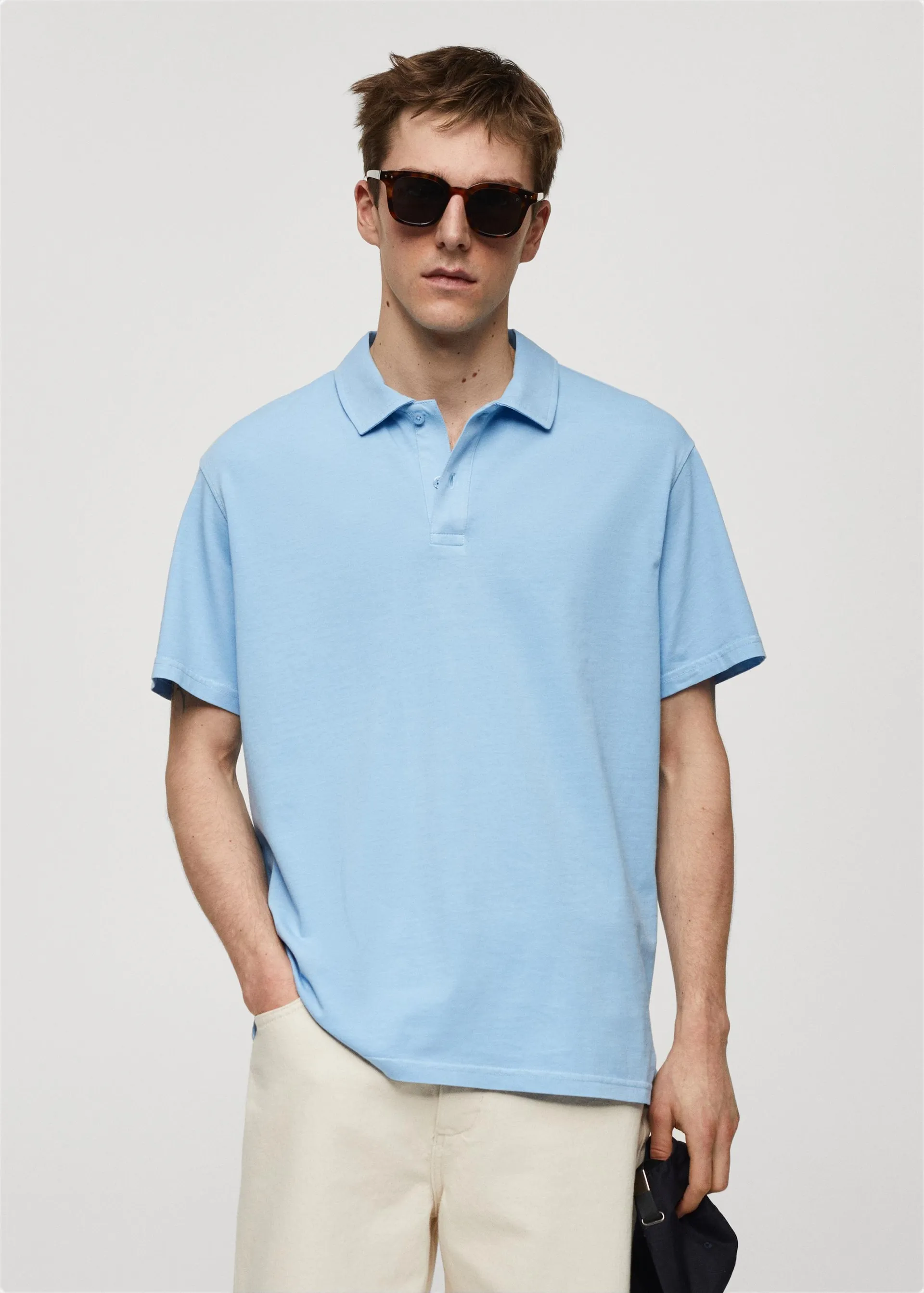 100% cotton relaxed fit polo shirt