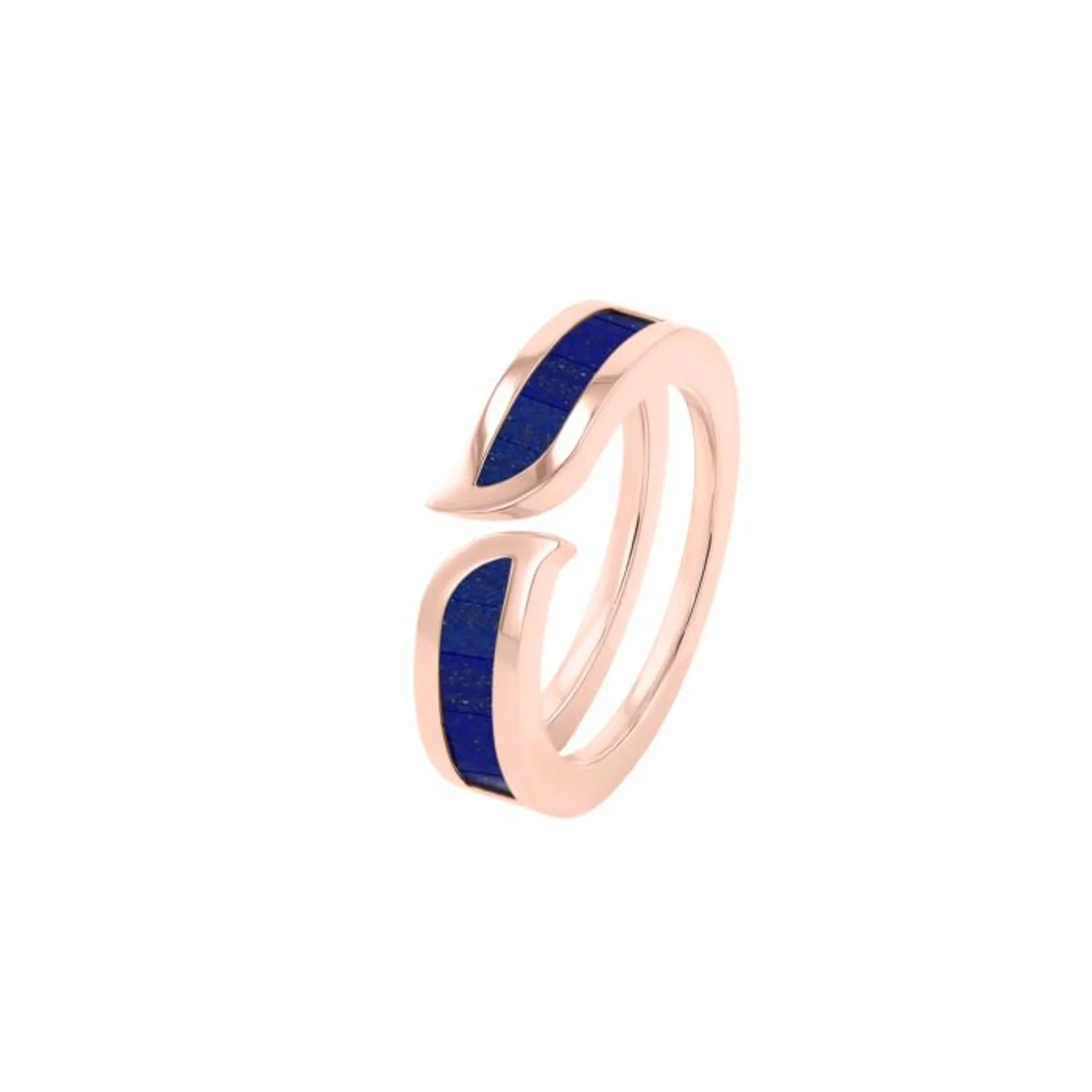 Alif Mosaic Lapis Lazuli Narrow Ring In 18K Rose Gold