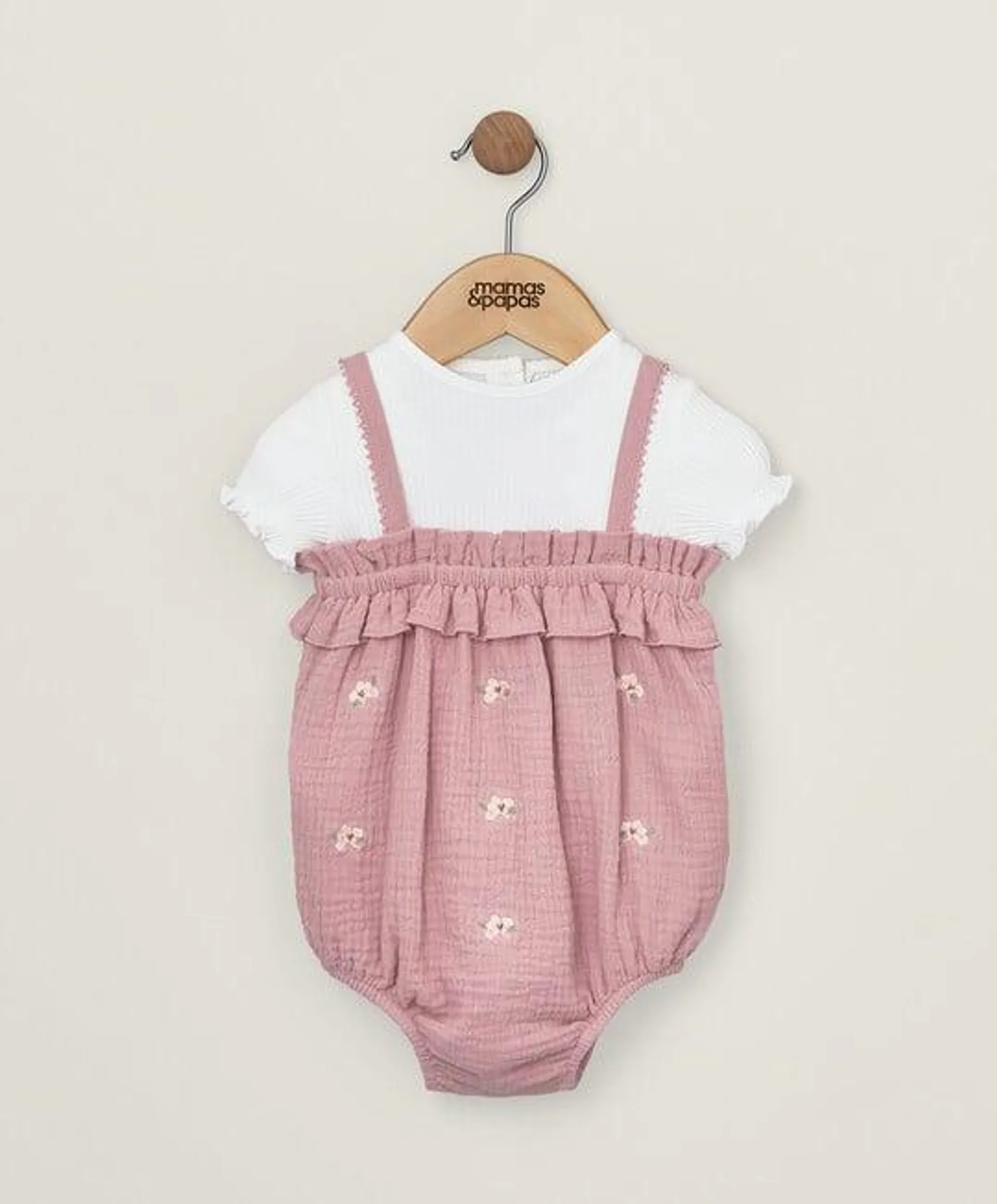 2 Piece Bodysuit & Overall Shortie Romper