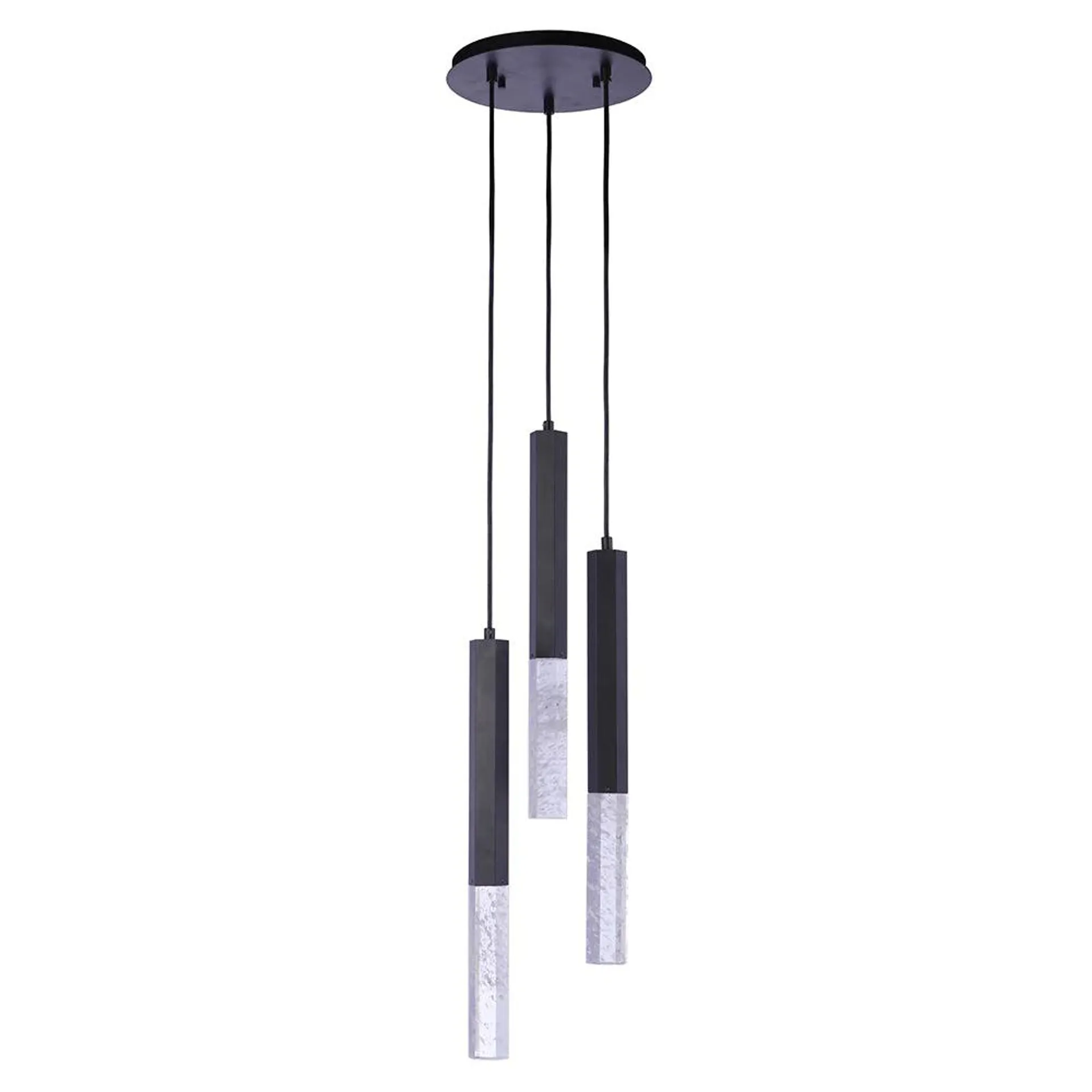 Cypress 3 Light LED Pendant - Black