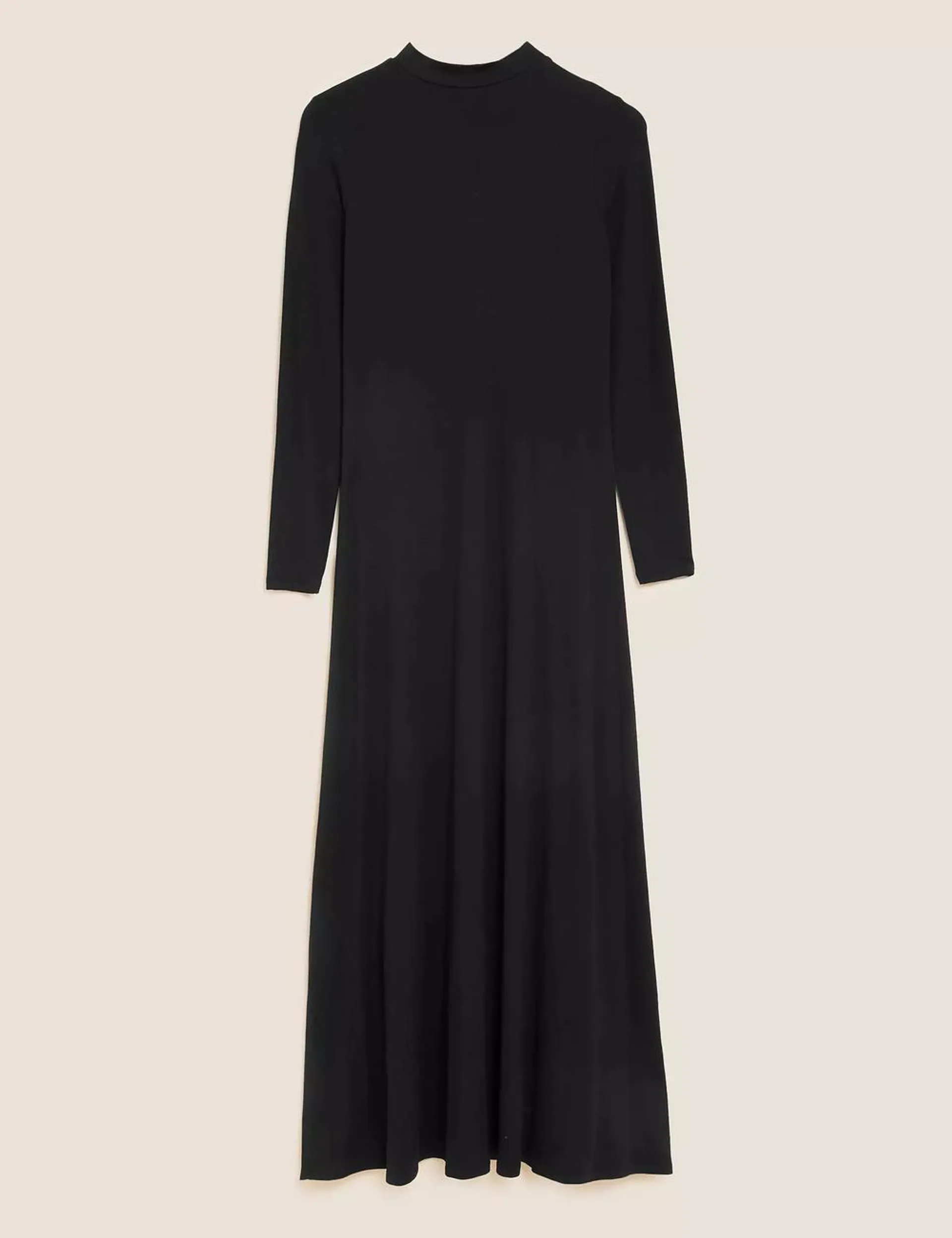 Jersey High Neck Maxi Column Dress