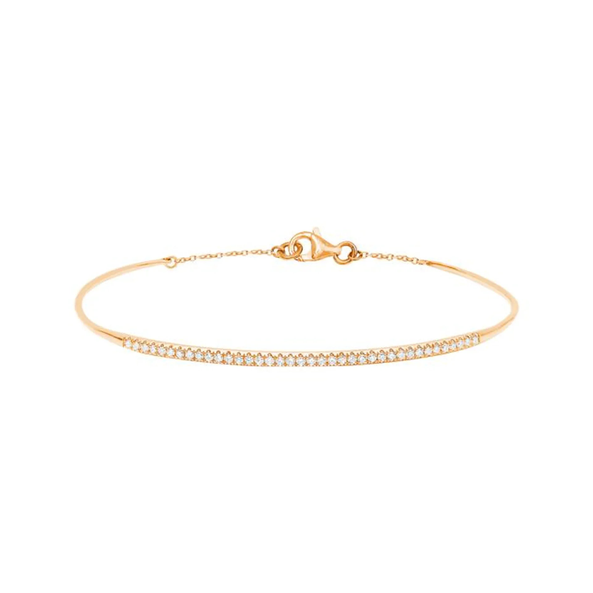 Djula Diamond Paved Engagement Bangle Bracelet in 18K Gold
