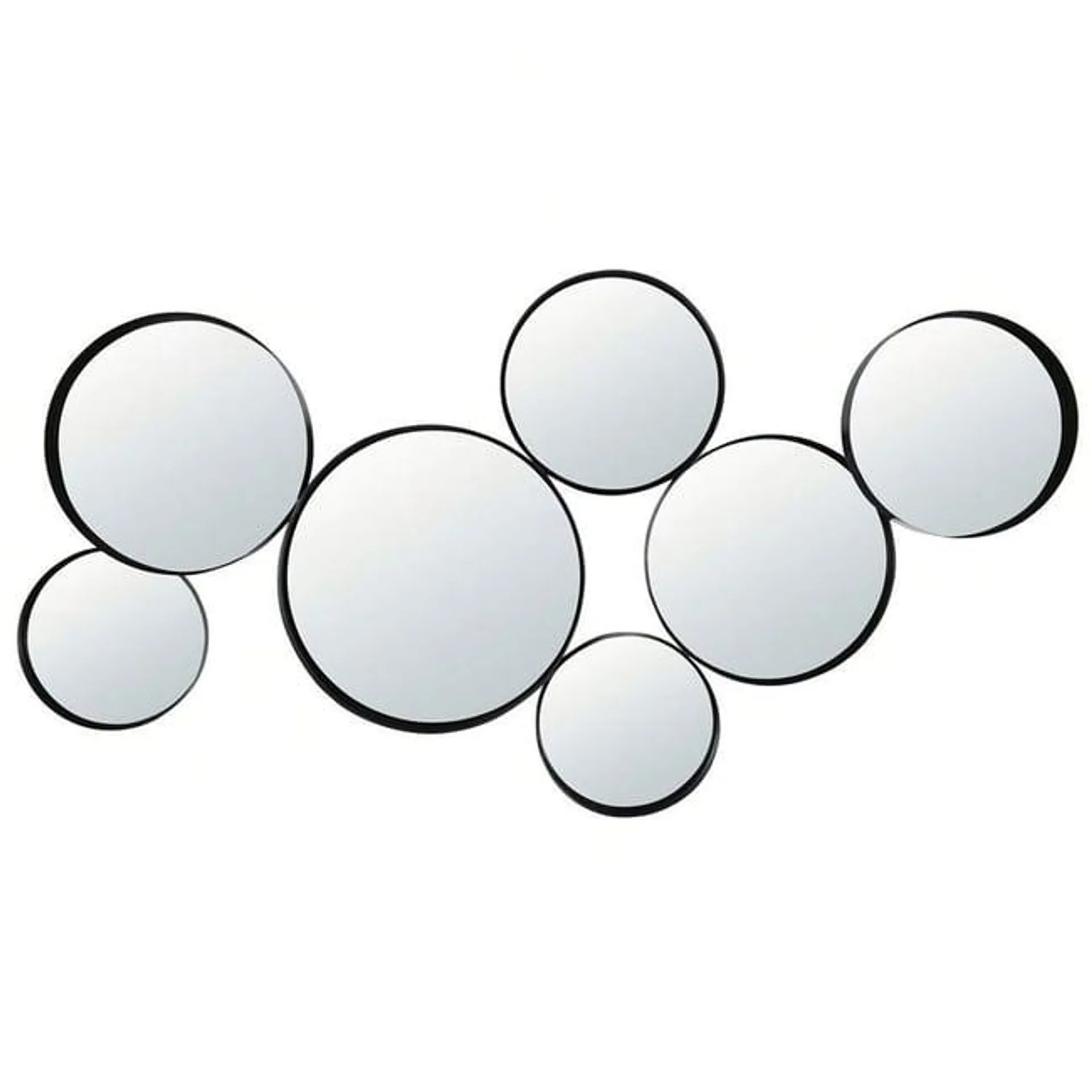 novus glass mirror wall accents 121x66cm - black