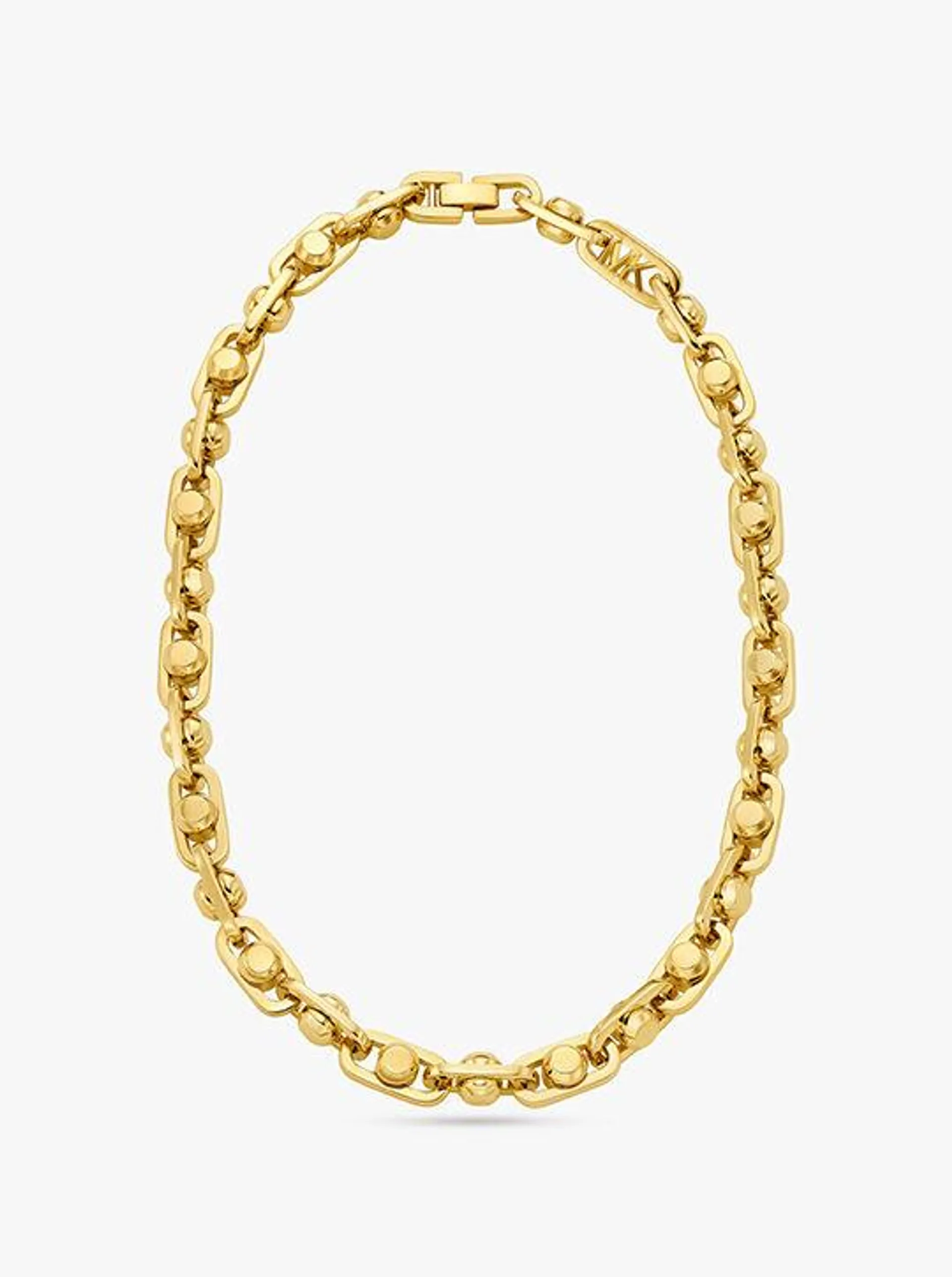 Astor Large Precious Metal-Plated Brass Link Necklace