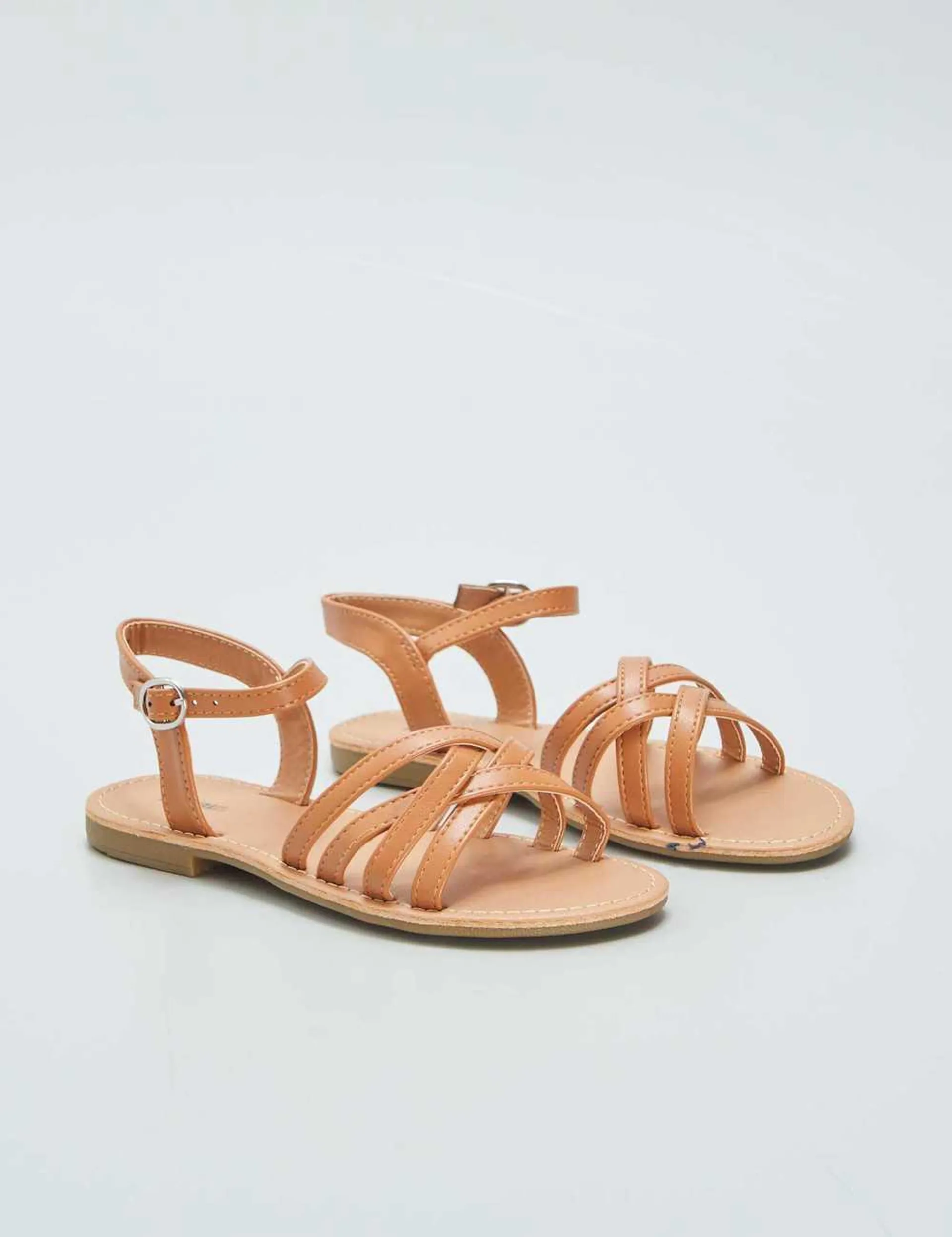 Sandals with crossover straps