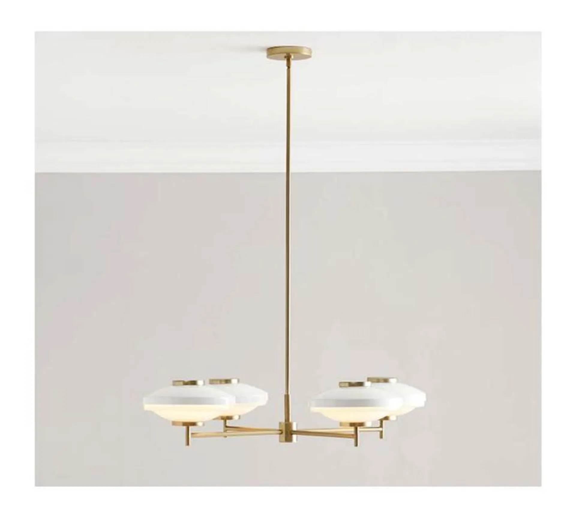 Hampshire Milk Glass 4-Light Chandelier