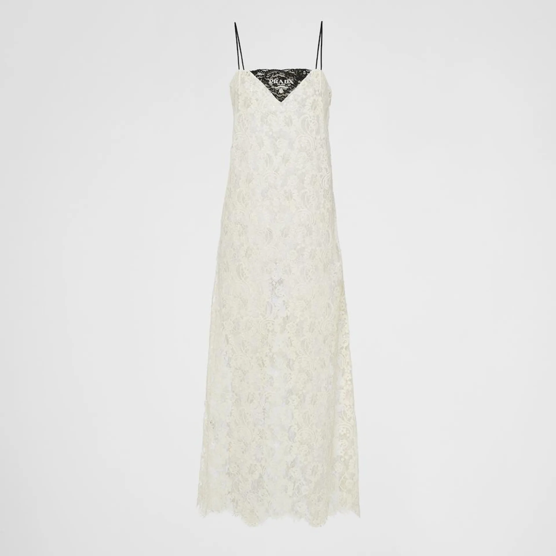 Embroidered lace midi-dress
