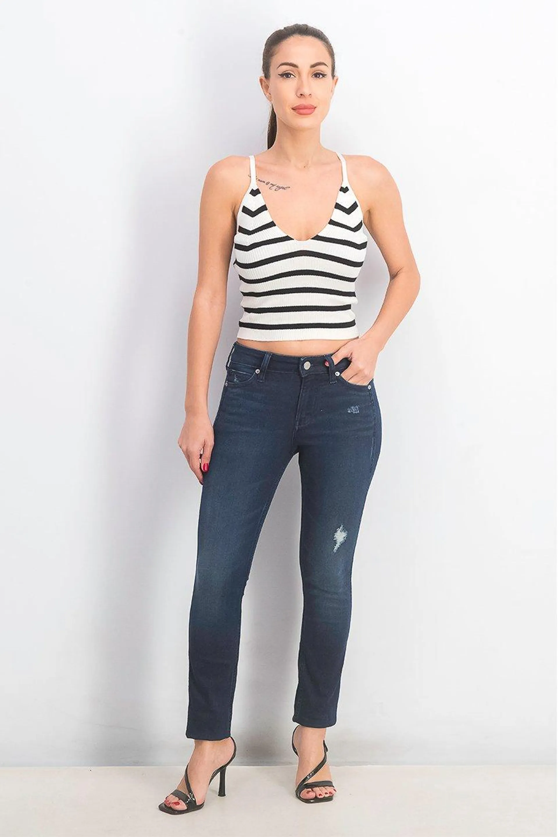 Women Skinny Fit No Stretch Jeans, Navy