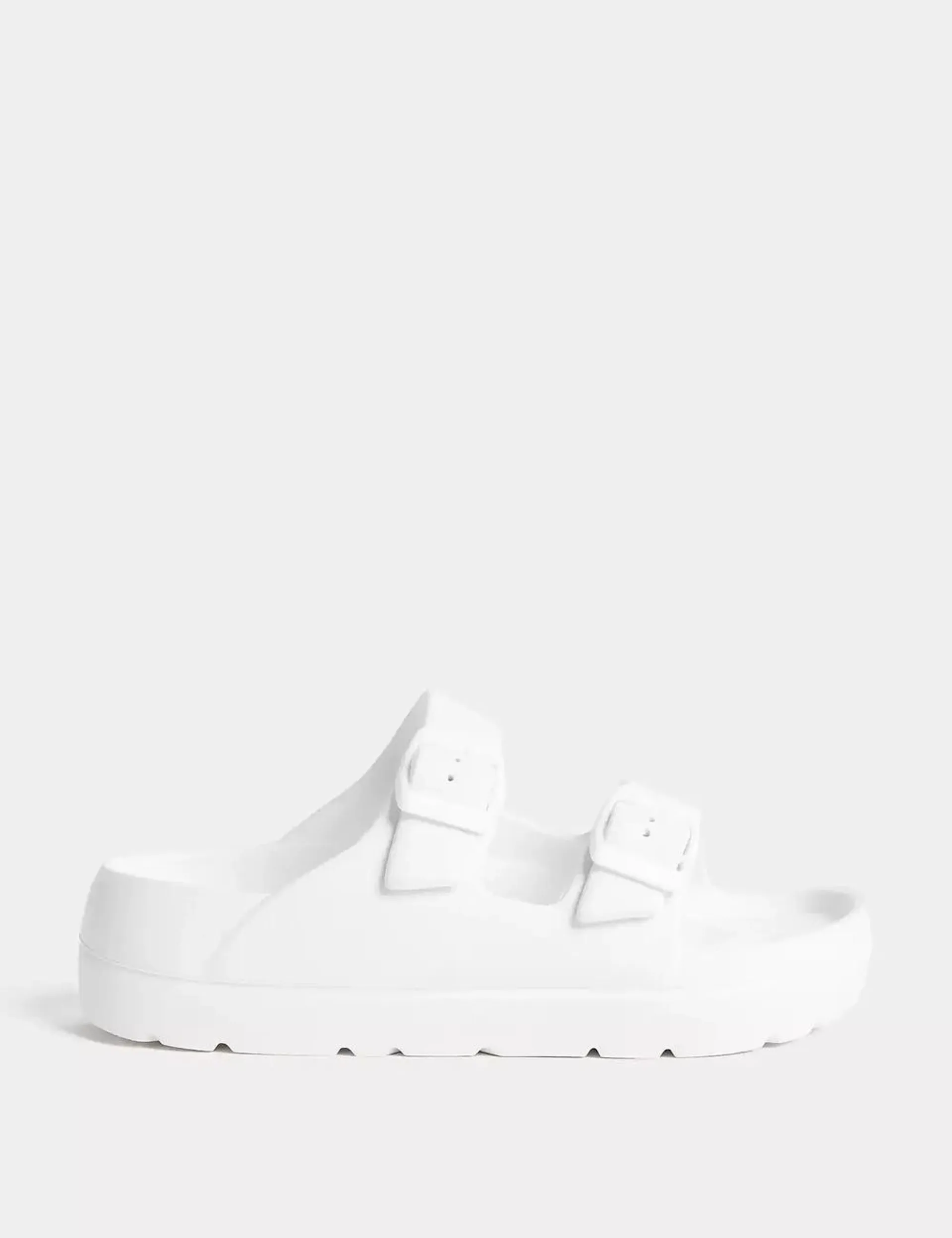 Buckle Flatform Sliders