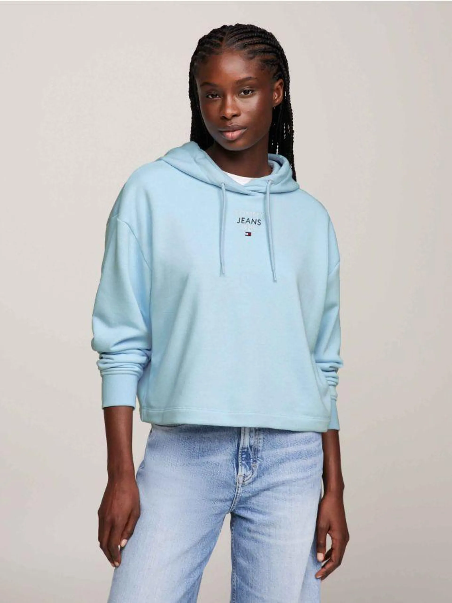 Essential Cropped Relaxed Fit Hoodie