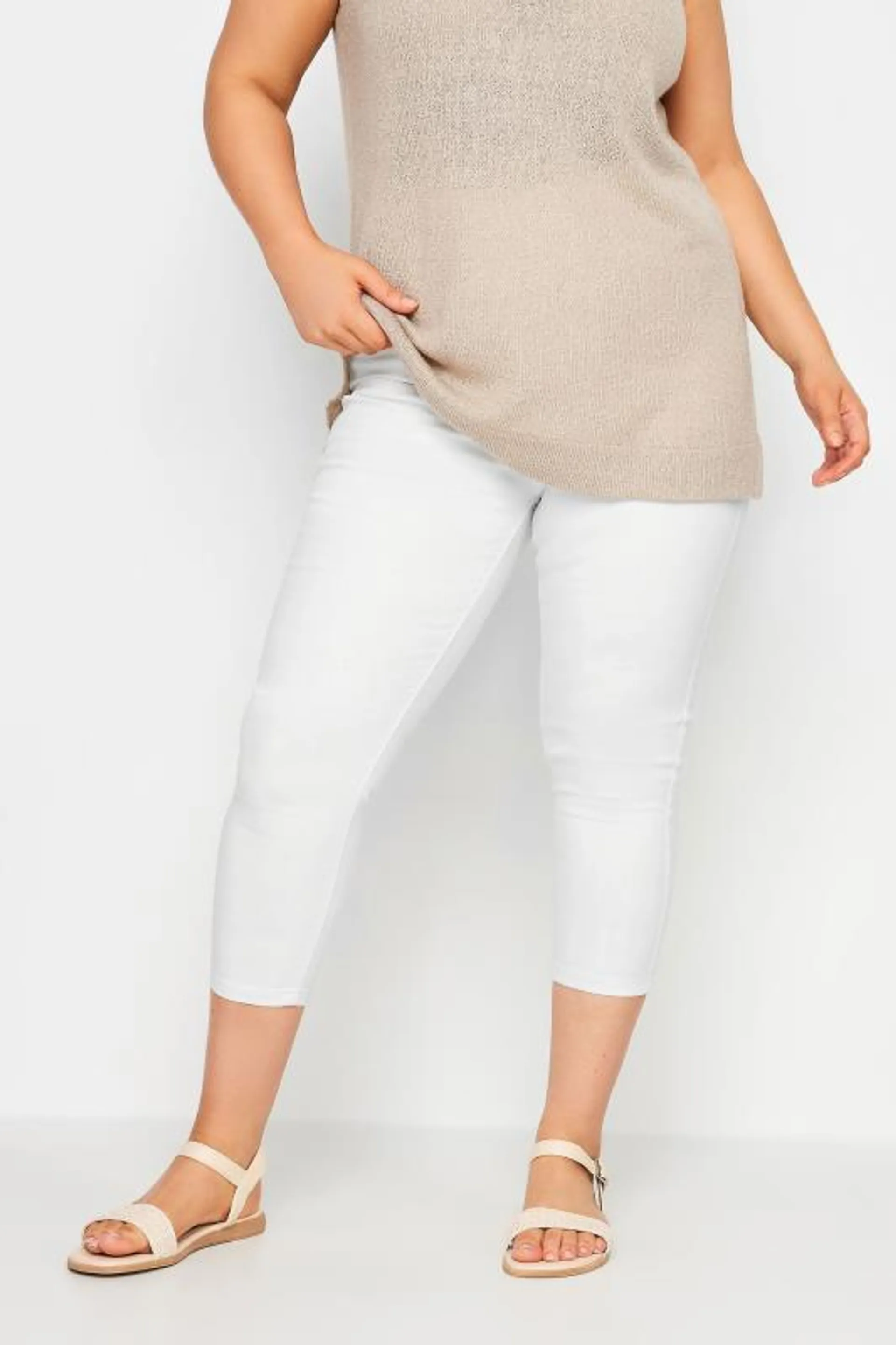 YOURS Curve White Cropped Stretch JENNY Jeggings