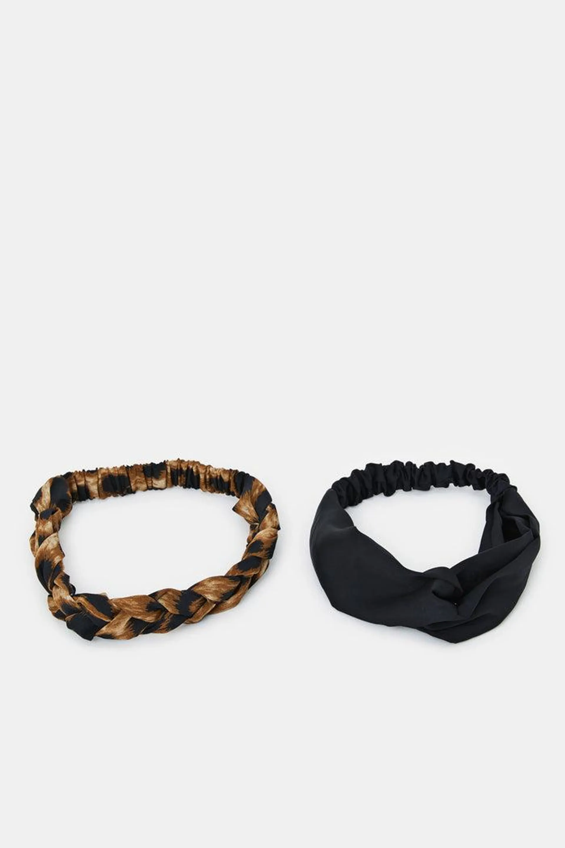 Women Brown And Black Printed Hairband (Pack of 2)