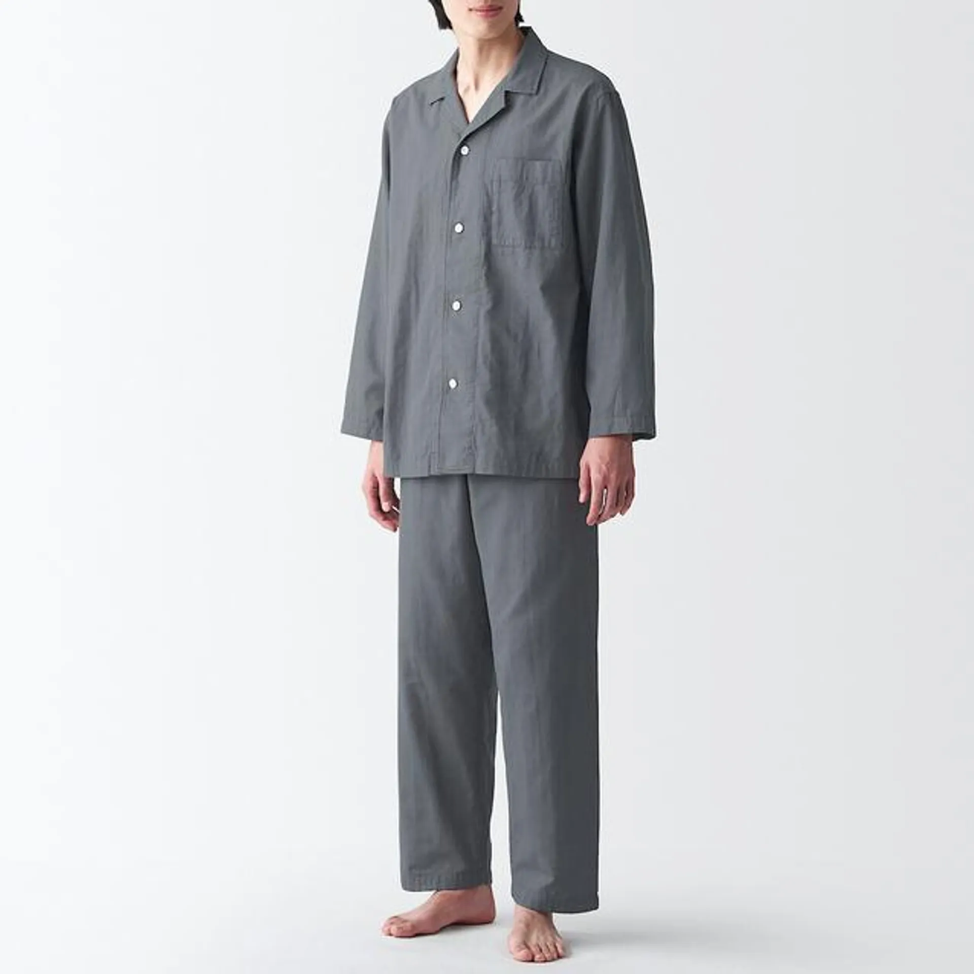 Side Seamless Double Gauze Long Sleeves Pajamas