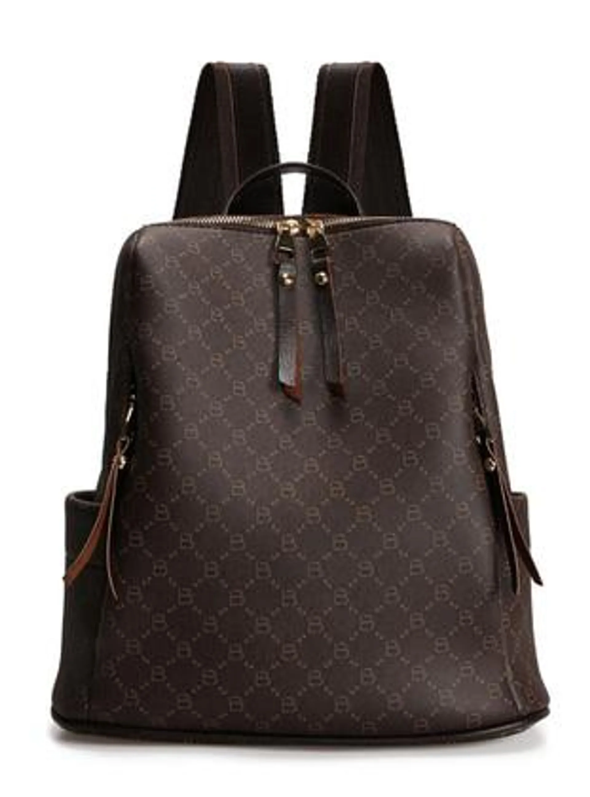 Lucky bees - Lucky Bees Patterned Women's Oversized Backpack Brown