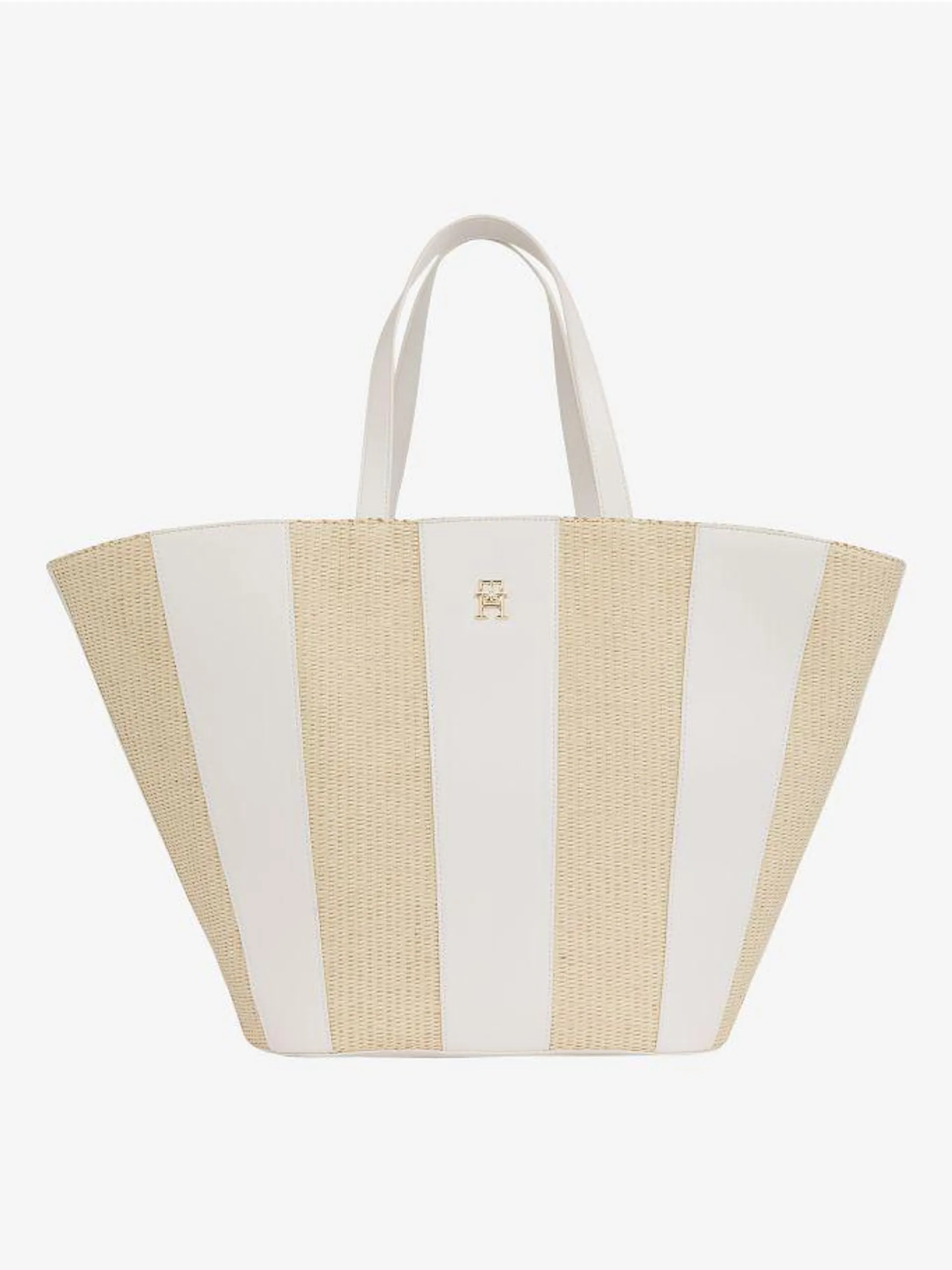 Textured Weave Stripe Tote